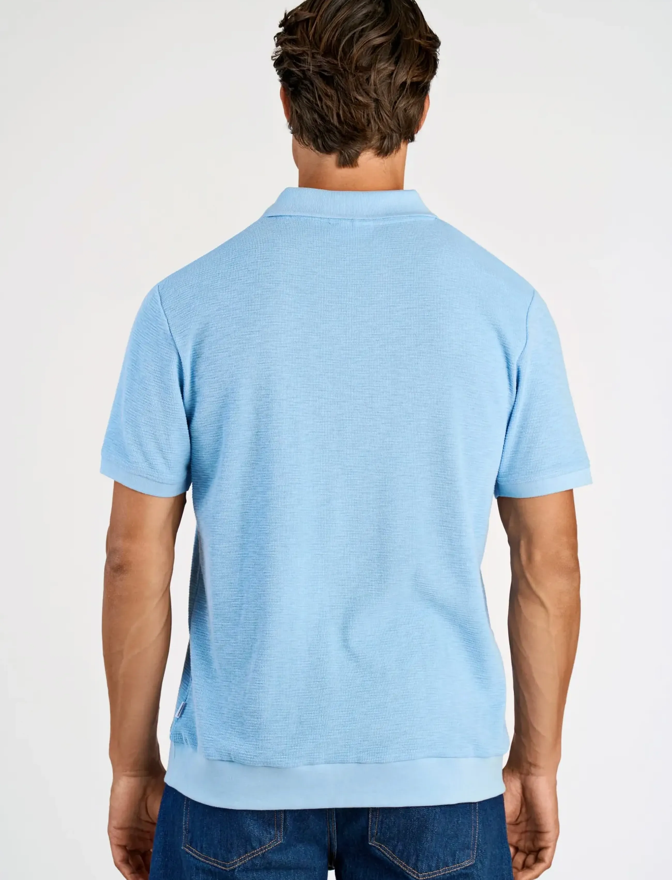 Open Collar Structure Rib Polo 3