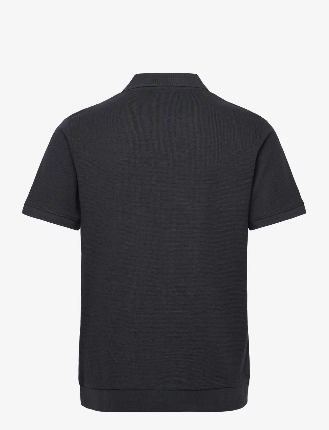 Lindbergh - Open collar structure rib polo - kortærmede poloer - navy - 2