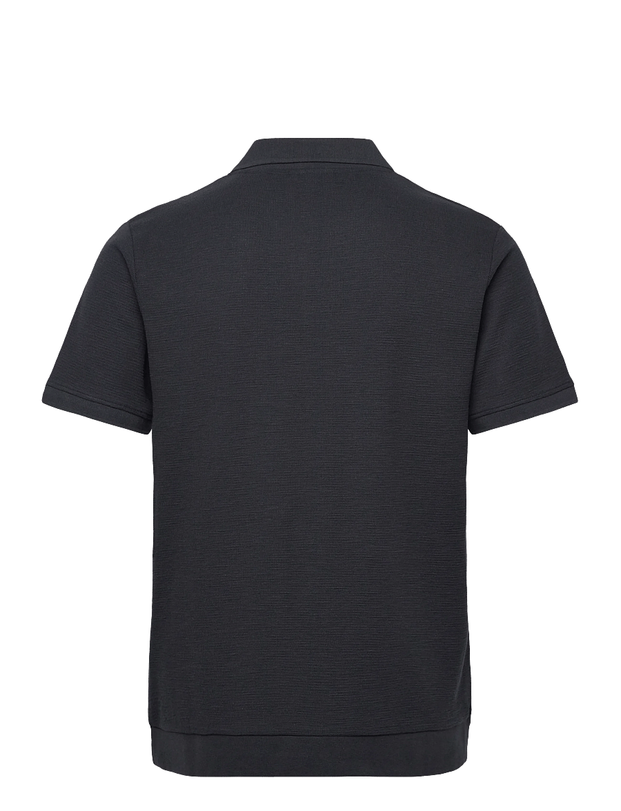 Lindbergh - Open collar structure rib polo - kurzärmelig - navy - 2