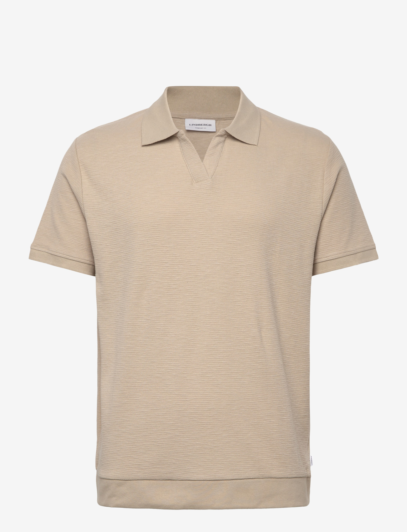 Lindbergh - Open collar structure rib polo - madalaimad hinnad - stone - 1