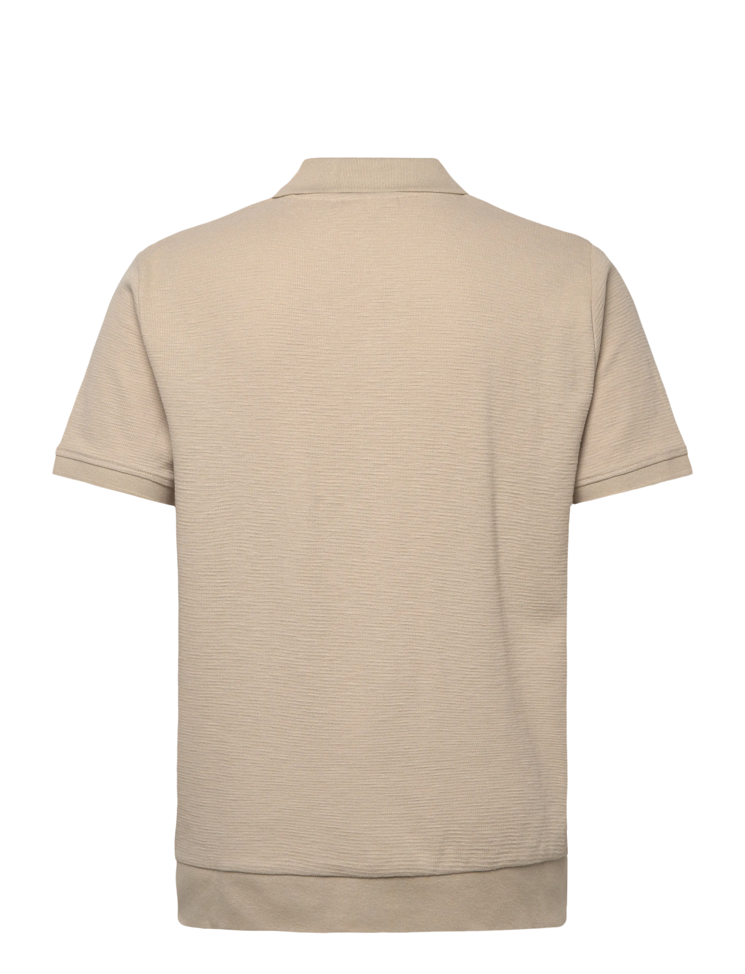 Lindbergh - Open collar structure rib polo - short-sleeved polos - stone - 2