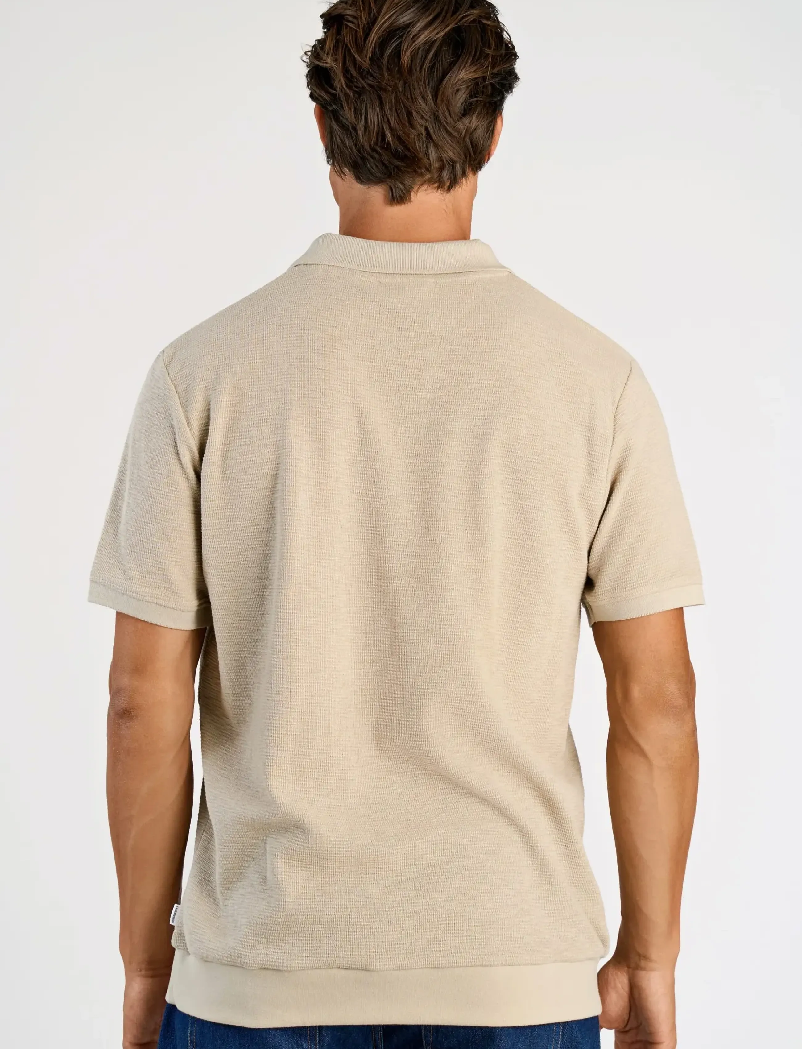 Open Collar Structure Rib Polo 3