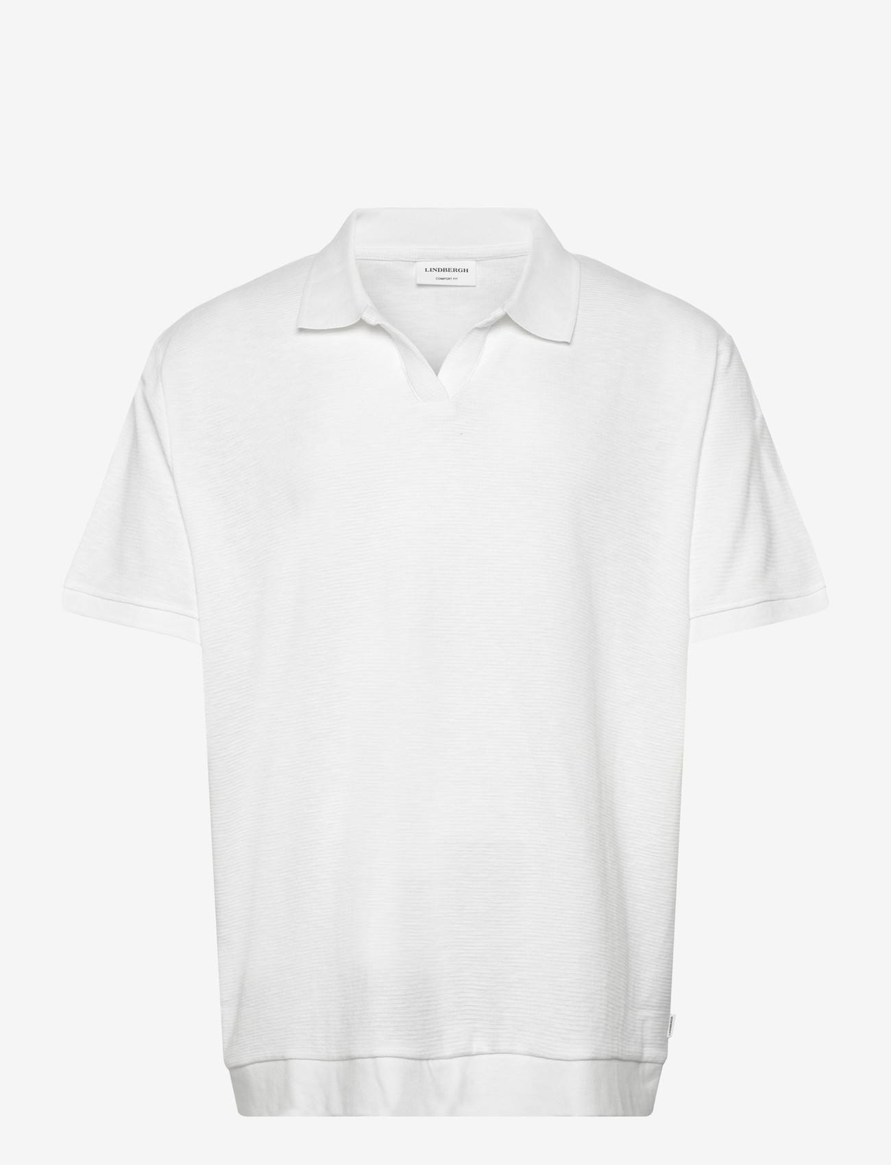 Lindbergh - Open collar structure rib polo - lühikeste varrukatega polod - white - 1