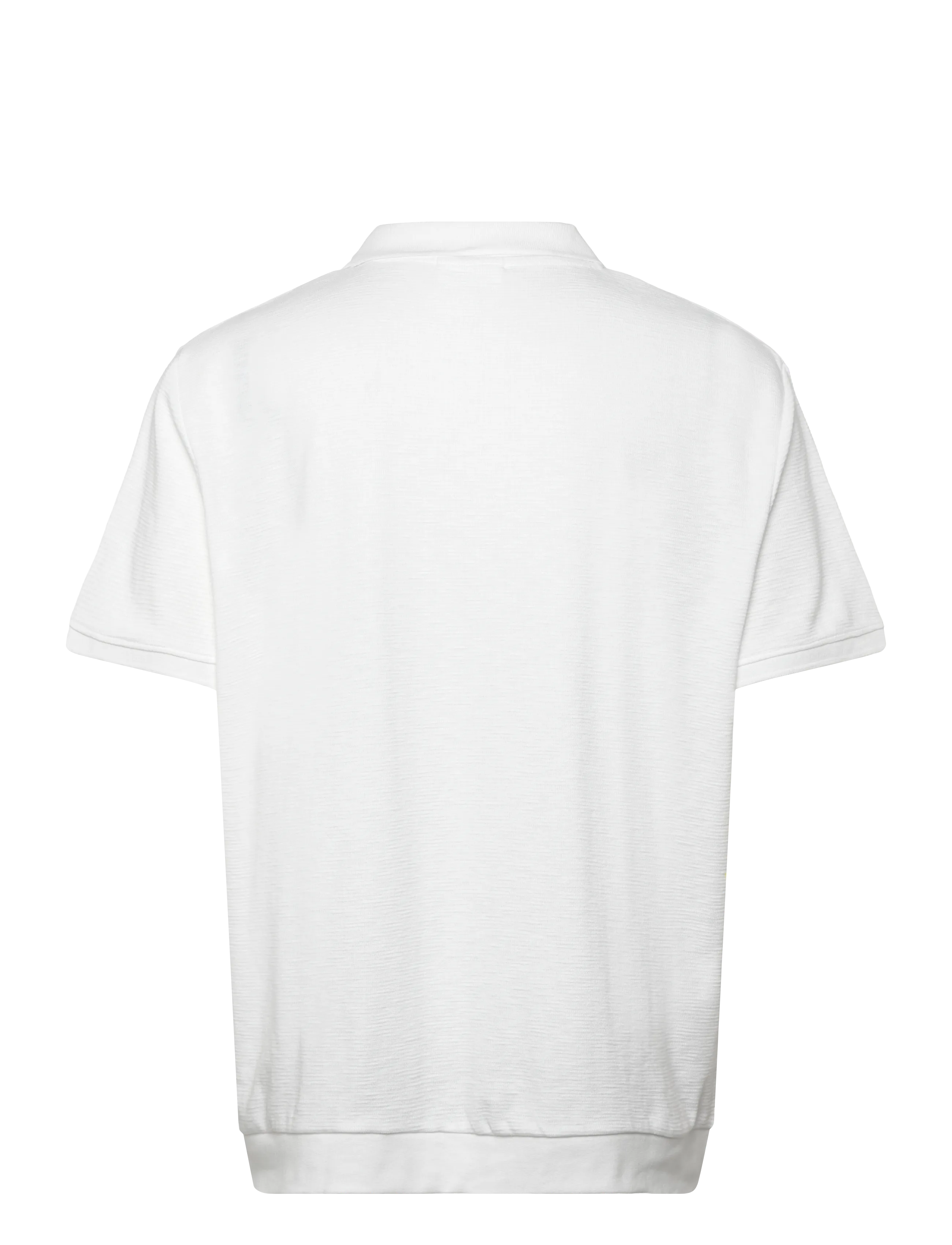 Lindbergh - Open collar structure rib polo - laveste priser - white - 2