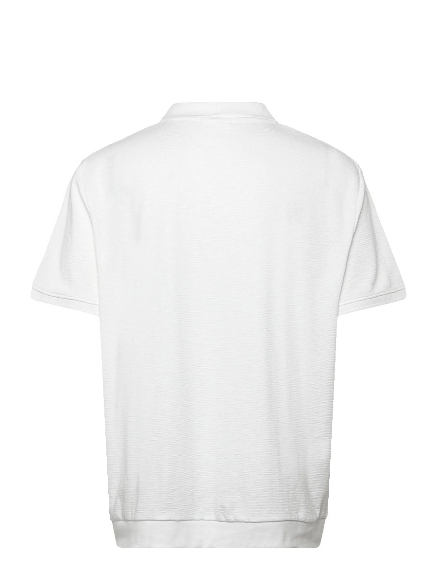 Lindbergh - Open collar structure rib polo - kurzärmelig - white - 2