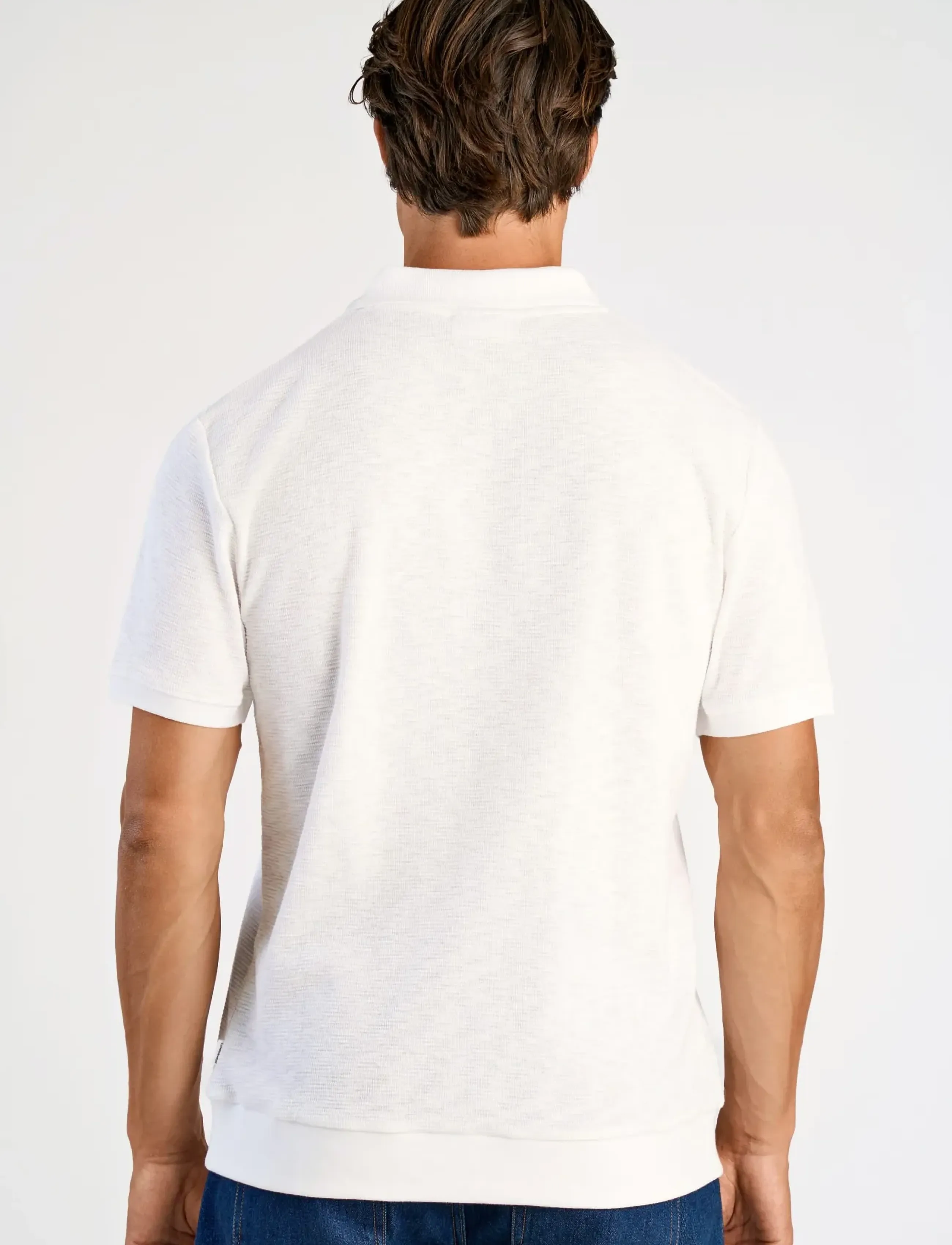 Open Collar Structure Rib Polo 3