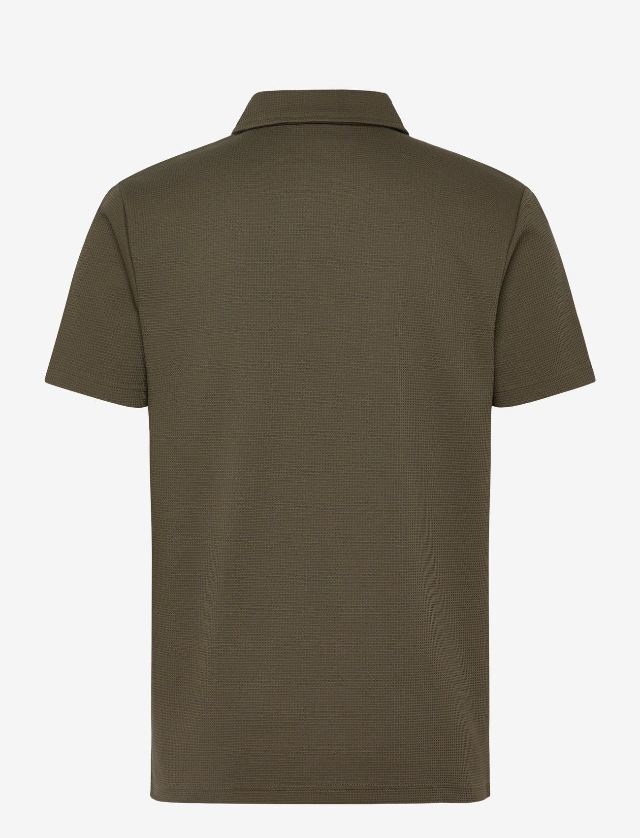 Lindbergh - Waffle polo split neck - kortærmede poloer - army - 2
