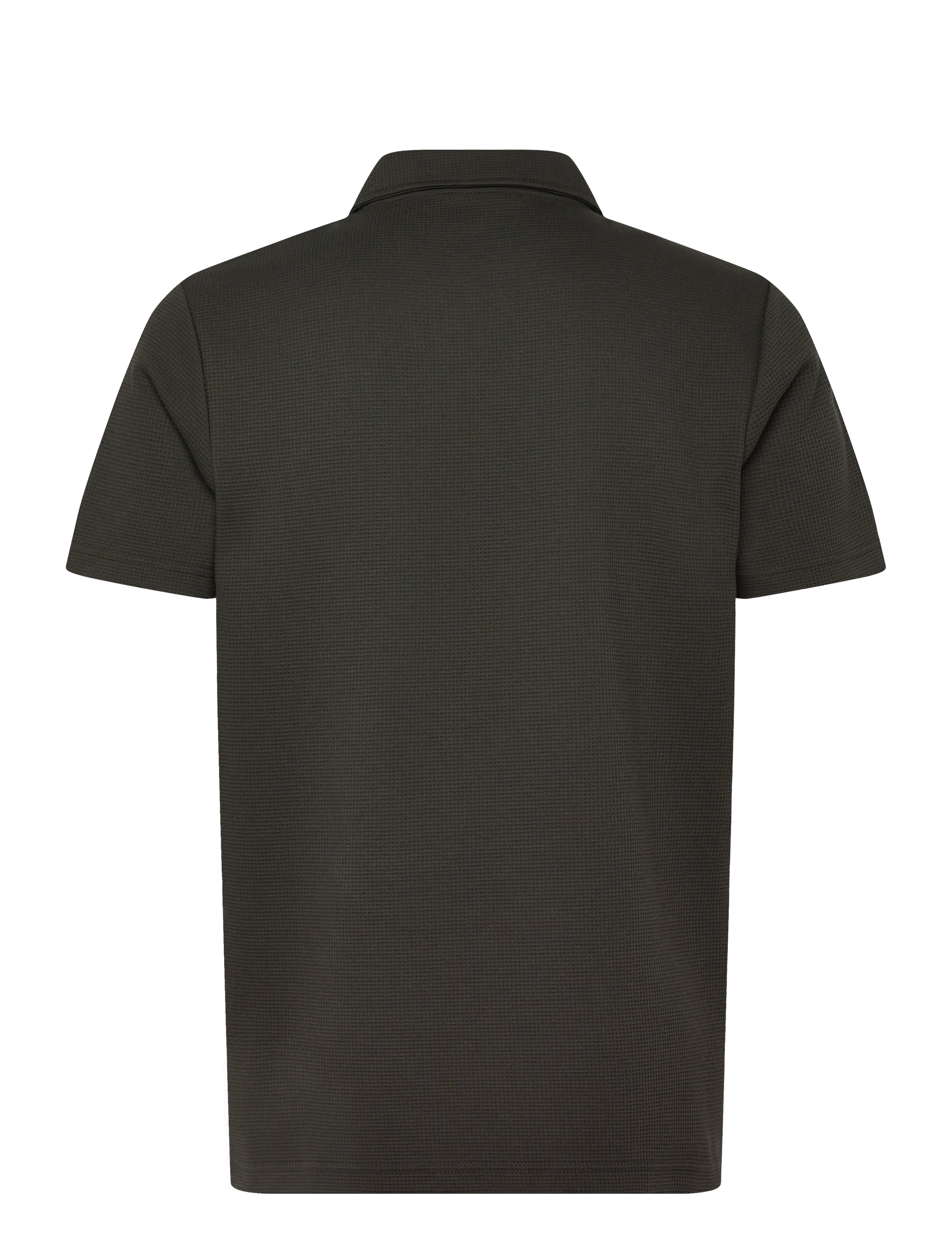 Lindbergh - Waffle polo split neck - lühikeste varrukatega polod - ebony brown - 2