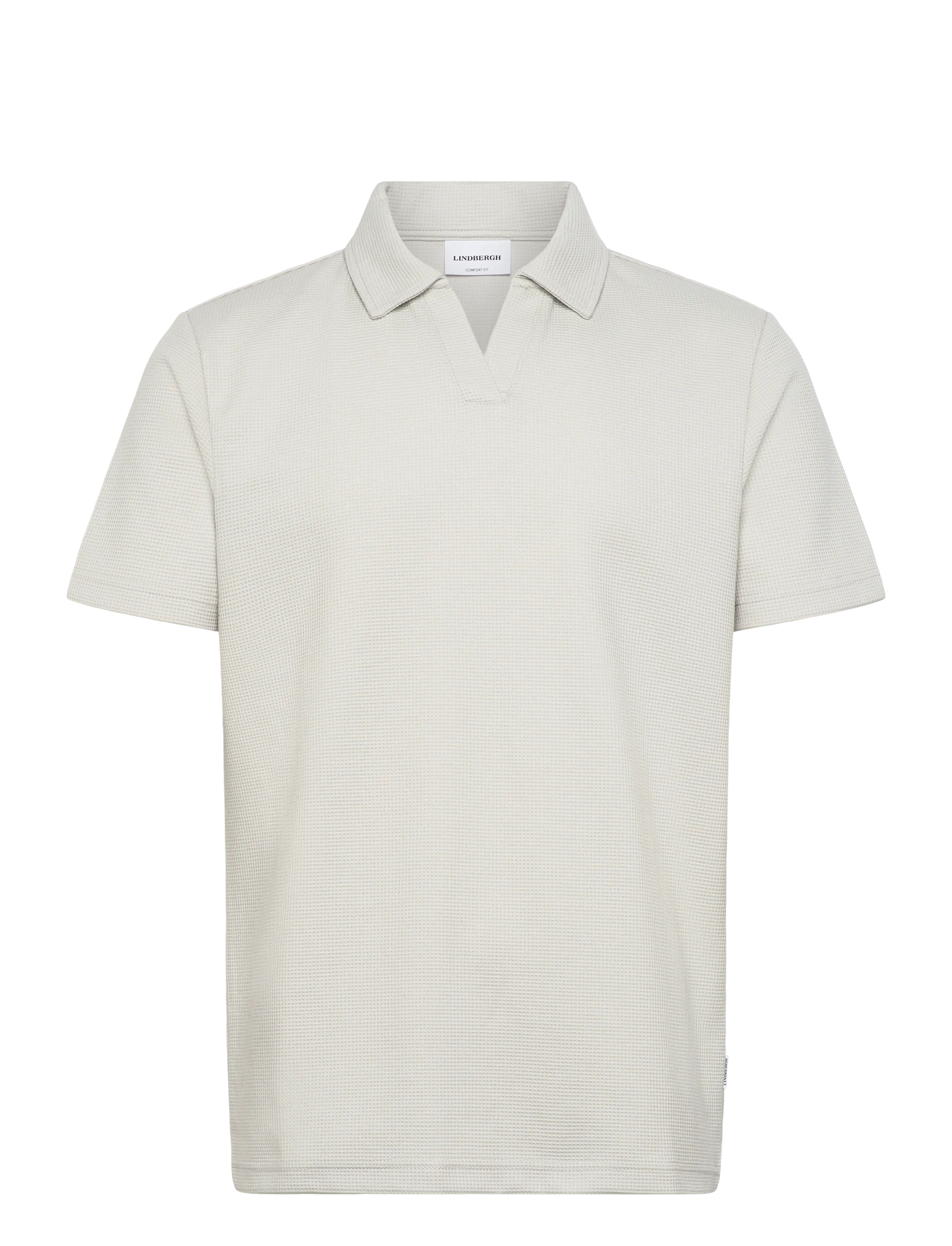 LINDBERGH Waffle Polo Split Neck Grau - XL - Herren