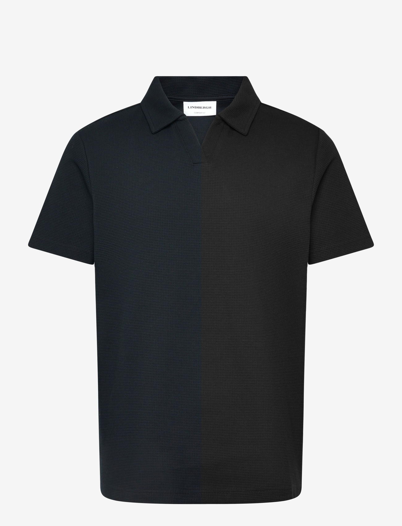 Lindbergh - Waffle polo split neck - kortærmede poloer - navy - 1