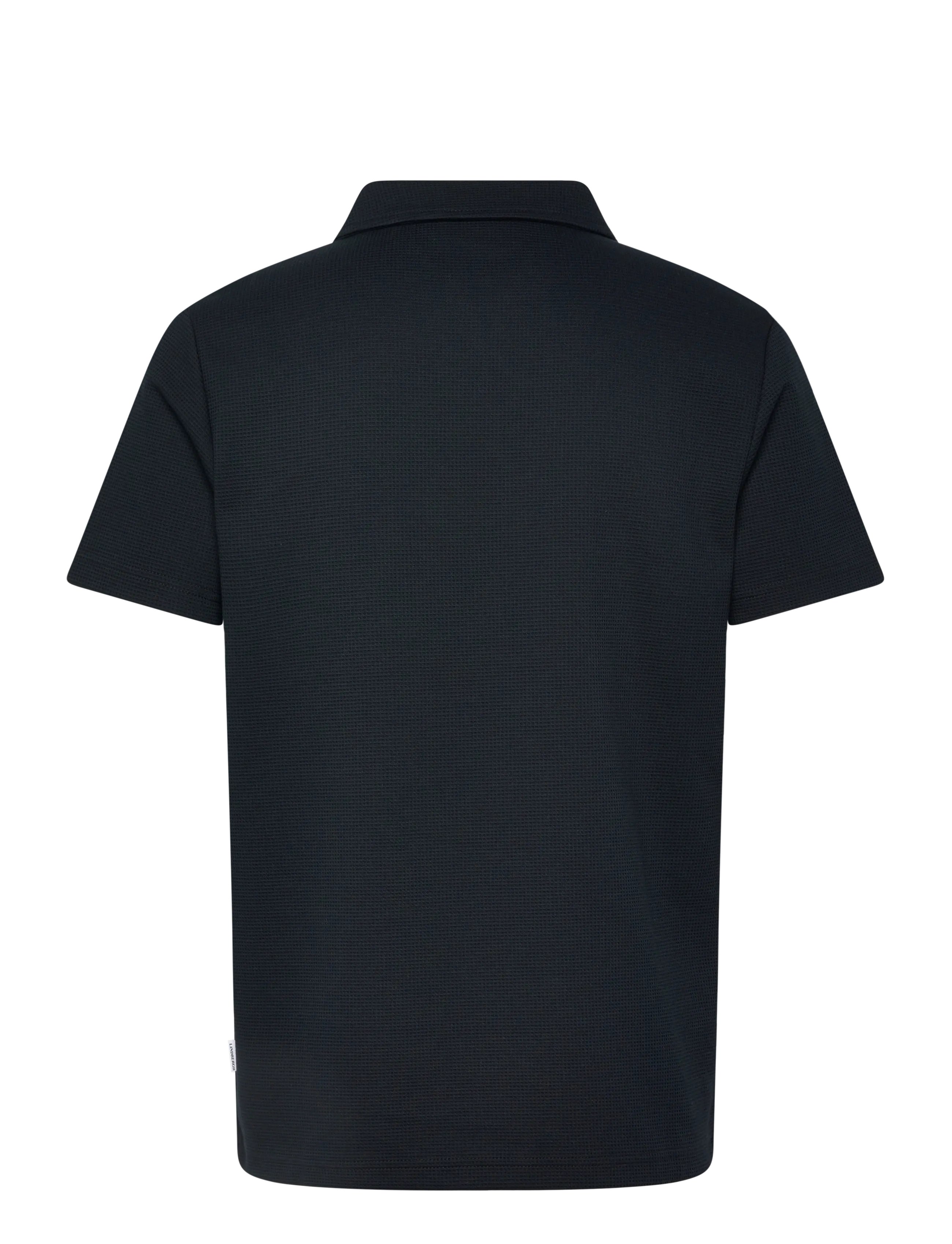 Lindbergh - Waffle polo split neck - kortärmade pikéer - navy - 2