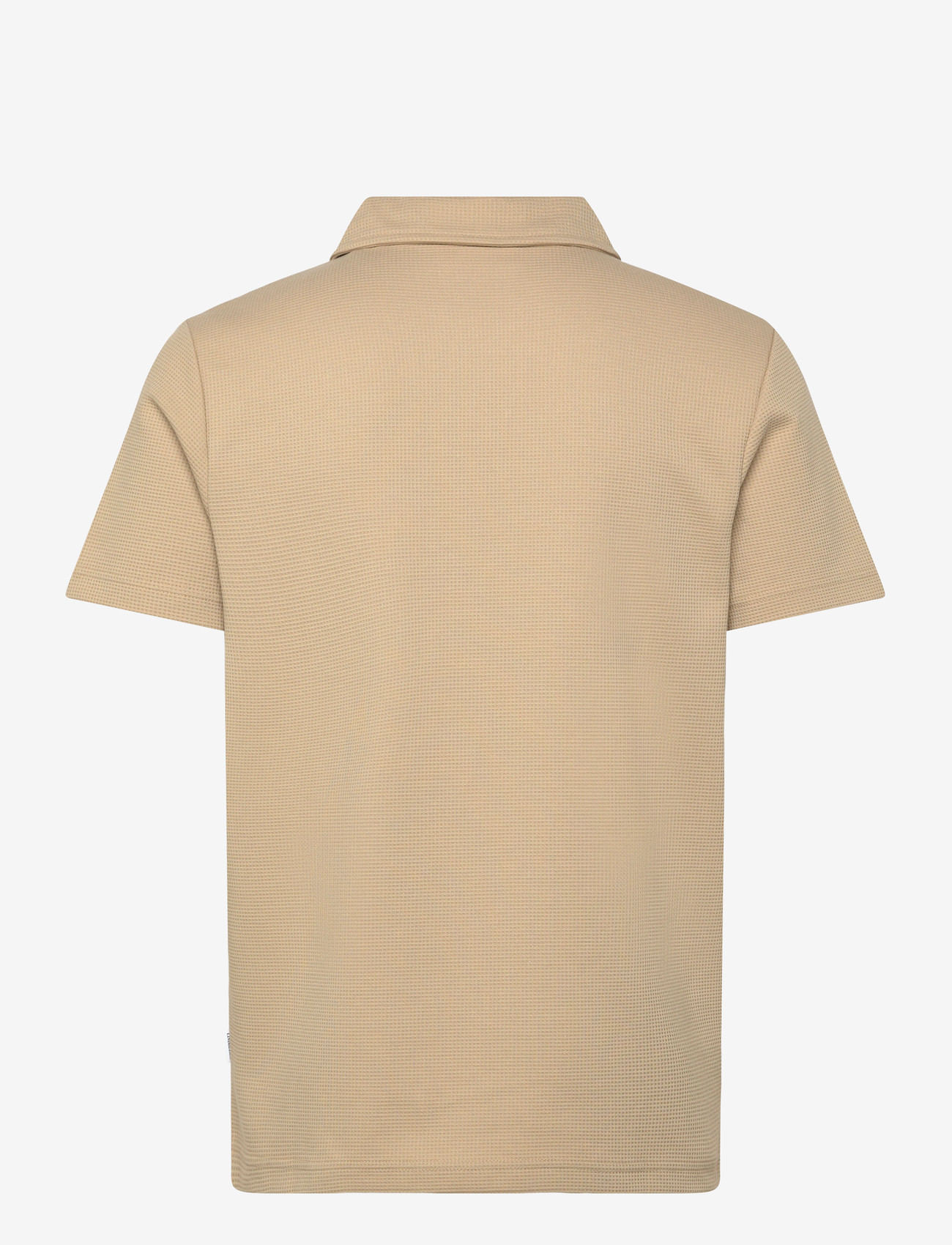 Lindbergh - Waffle polo split neck - kortærmede poloer - sand - 2