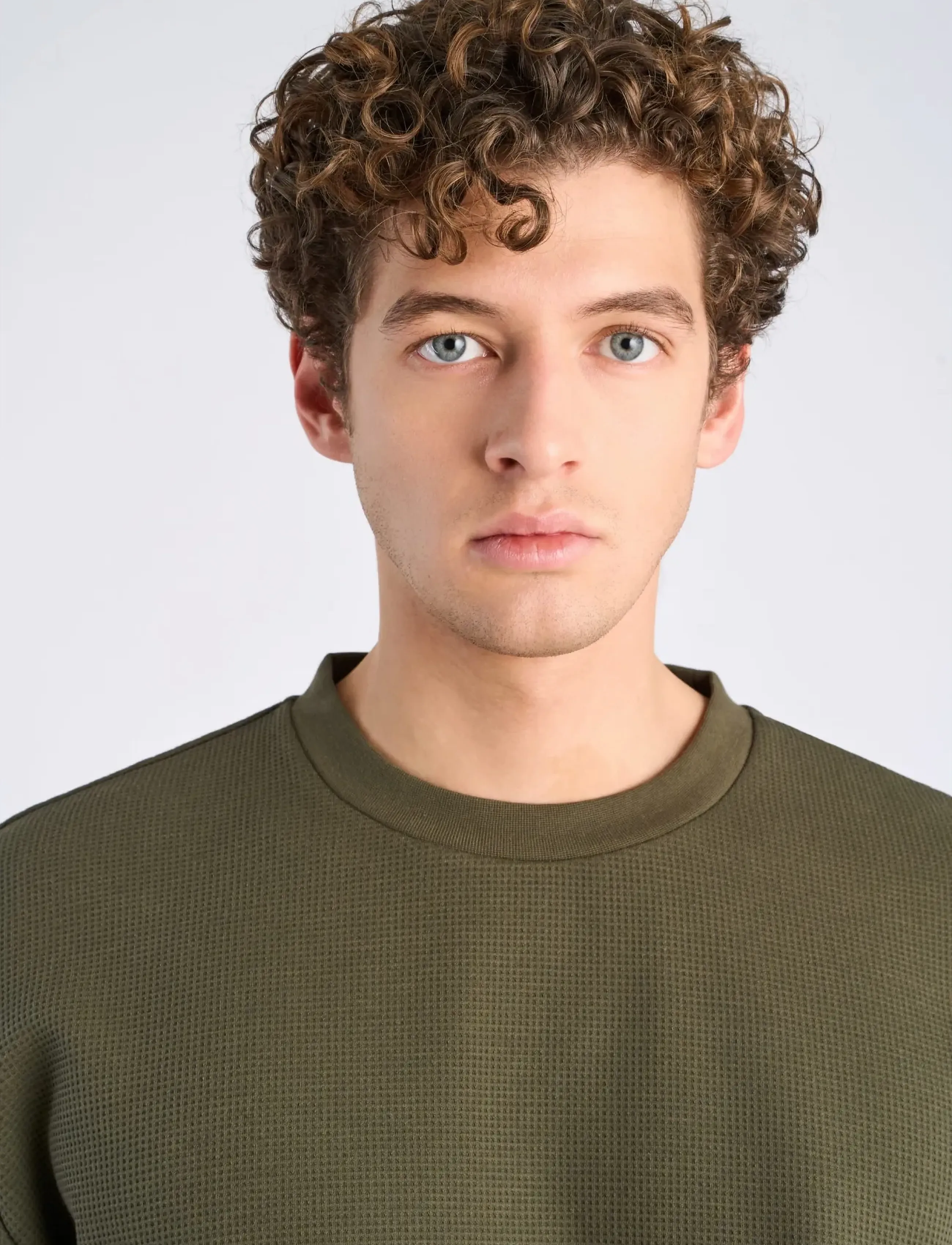 Lindbergh - Oversize waffle tee - kortärmade t-shirts - army - 5