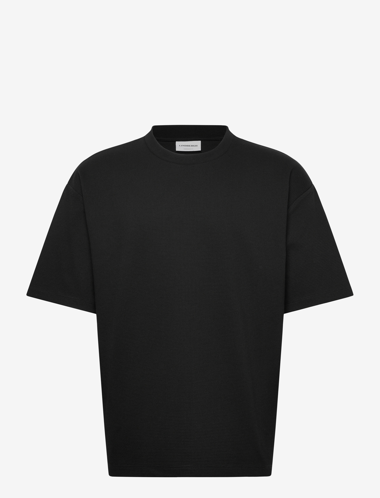 Lindbergh - Oversize waffle tee - lühikeste varrukatega t-särgid - black - 1