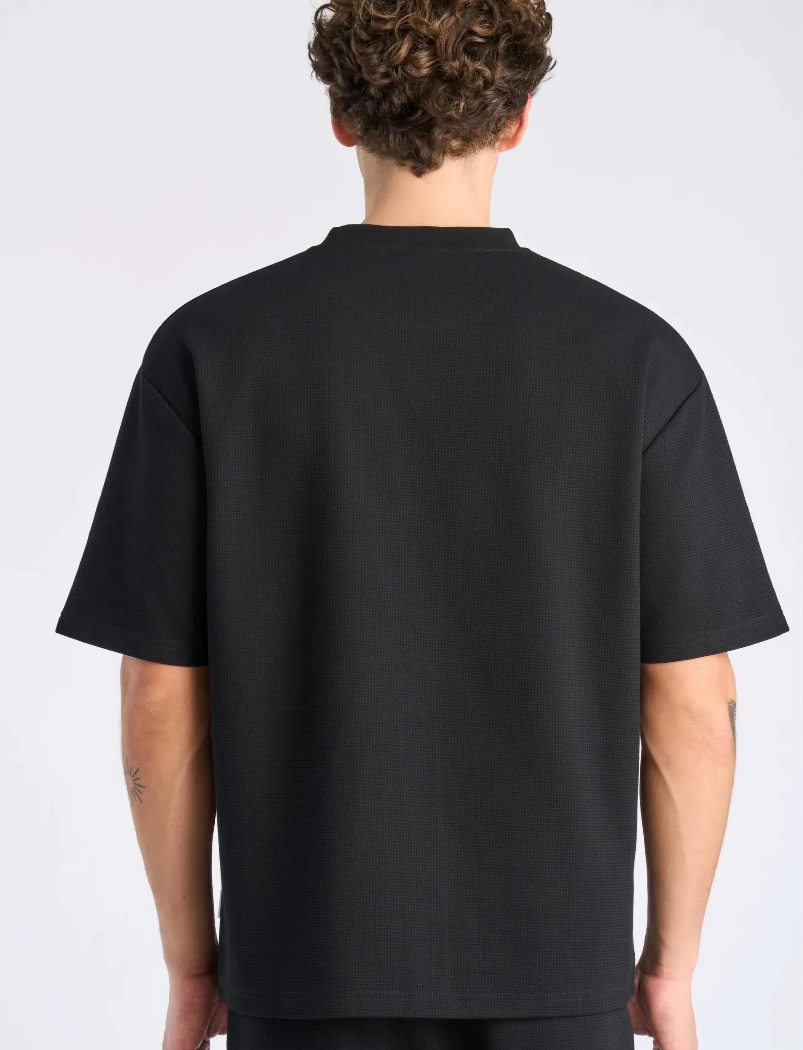 Lindbergh - Oversize waffle tee - kurzärmelige - black - 4