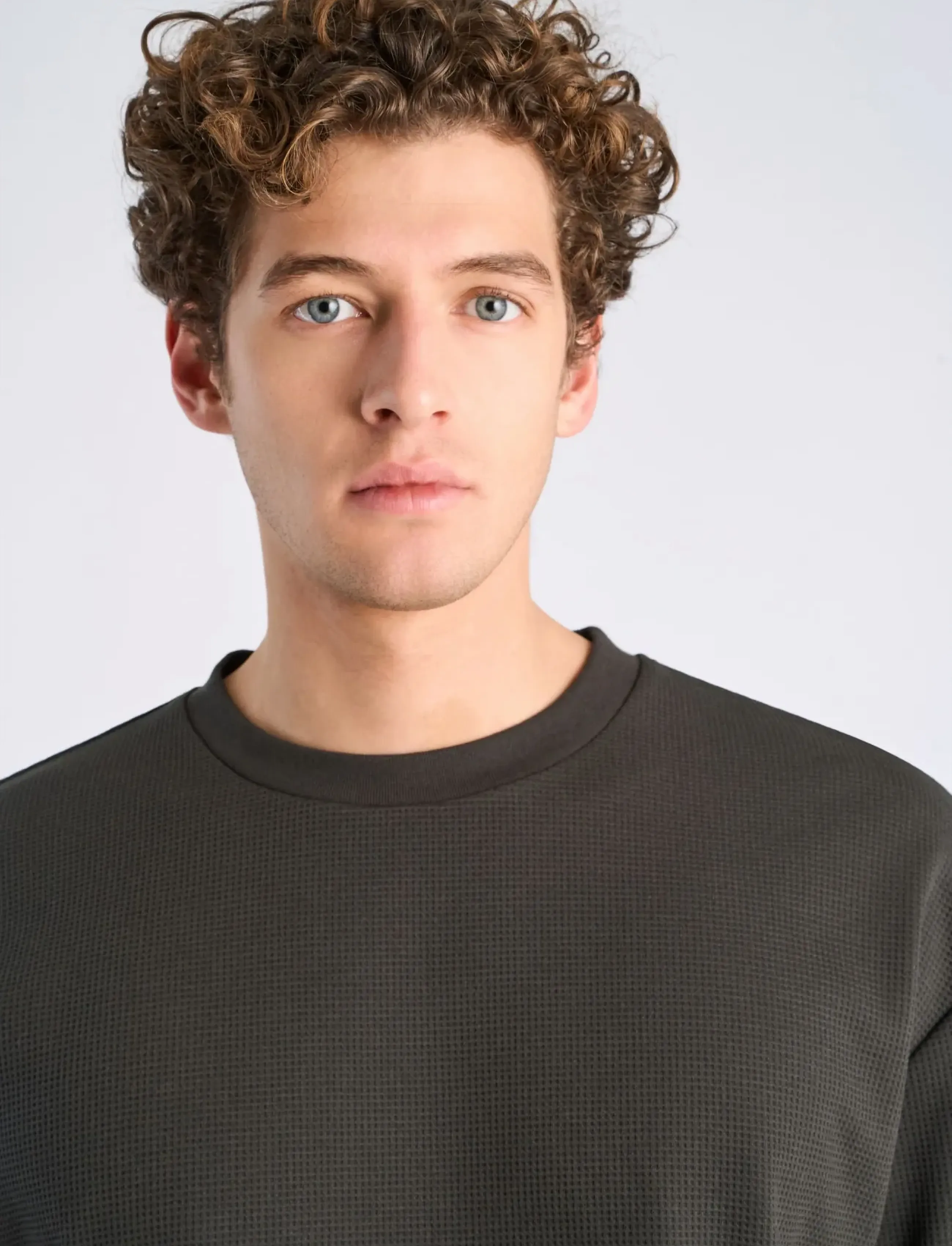 Lindbergh - Oversize waffle tee - lühikeste varrukatega t-särgid - ebony brown - 5