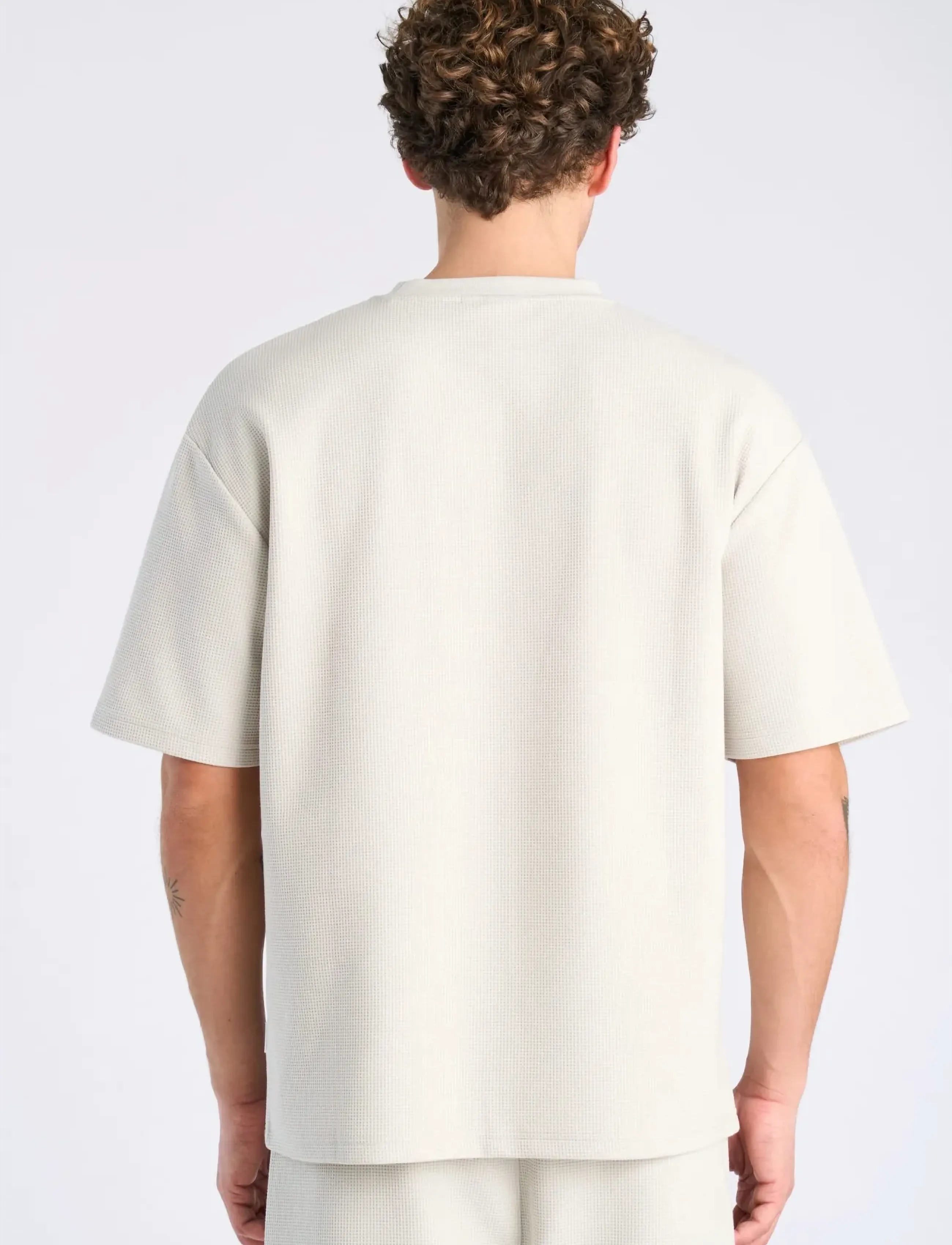 Lindbergh - Oversize waffle tee - laveste priser - lt grey - 4