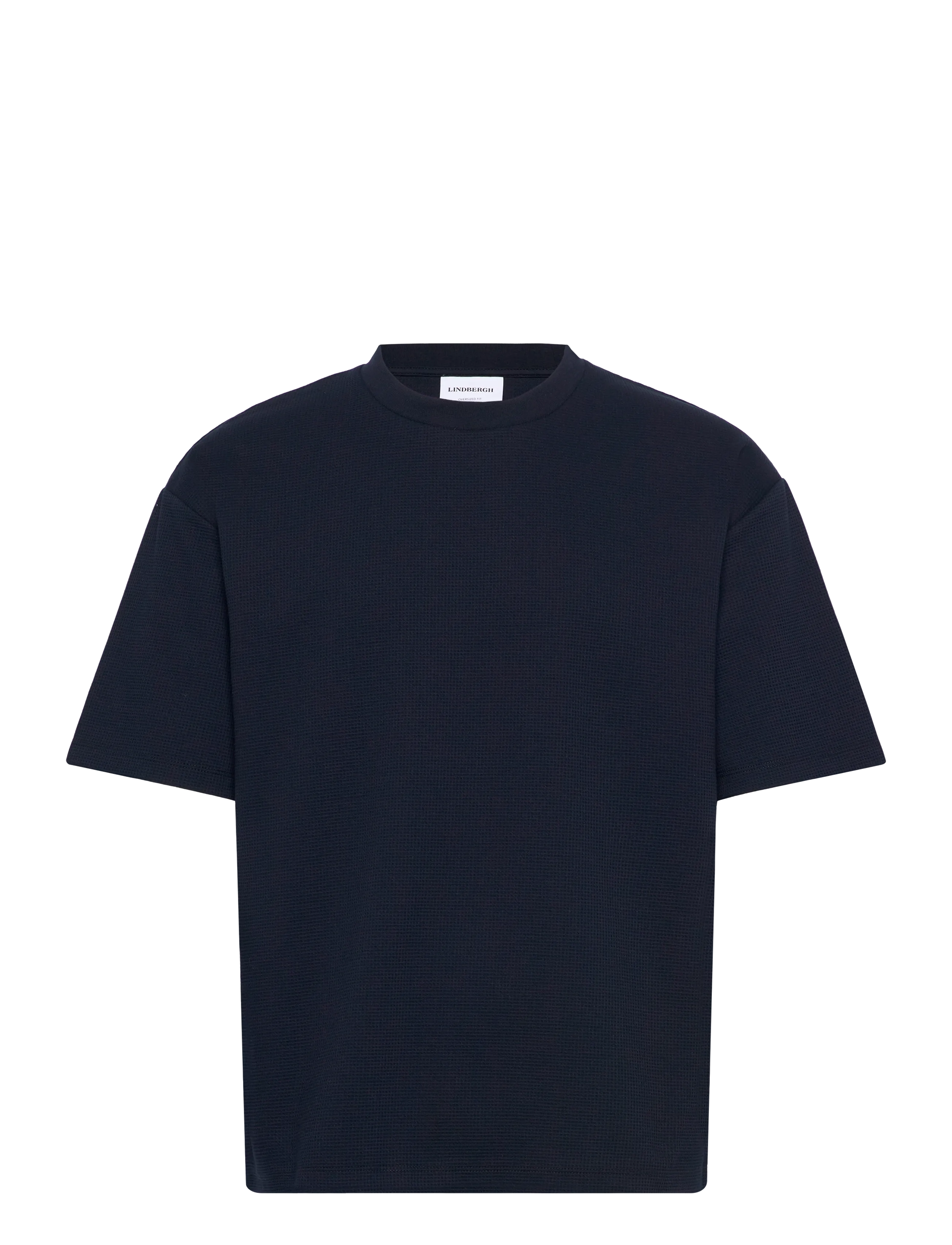 Lindbergh Oversize waffle tee - T-shirts - NAVY / navy