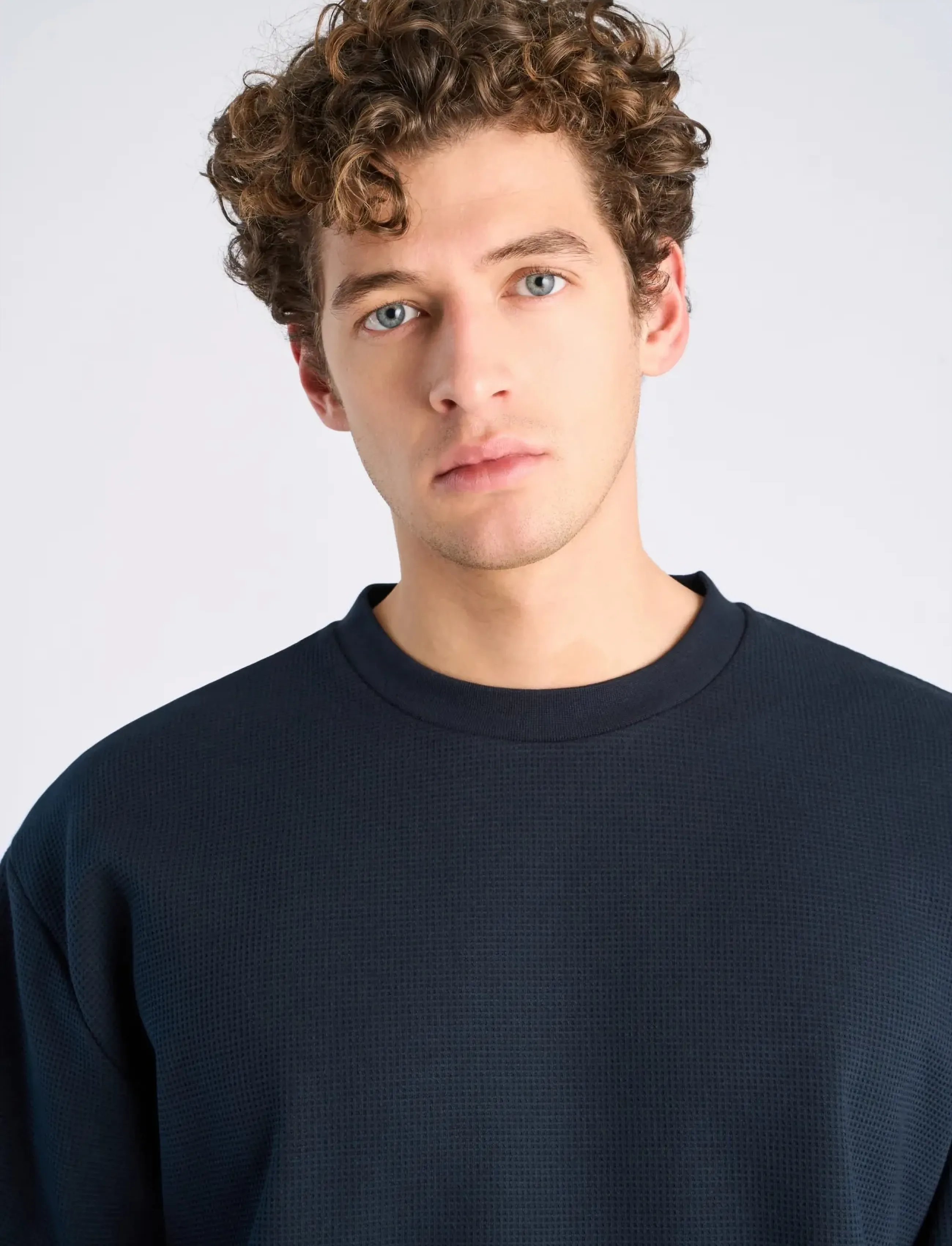 Lindbergh - Oversize waffle tee - lühikeste varrukatega t-särgid - navy - 5