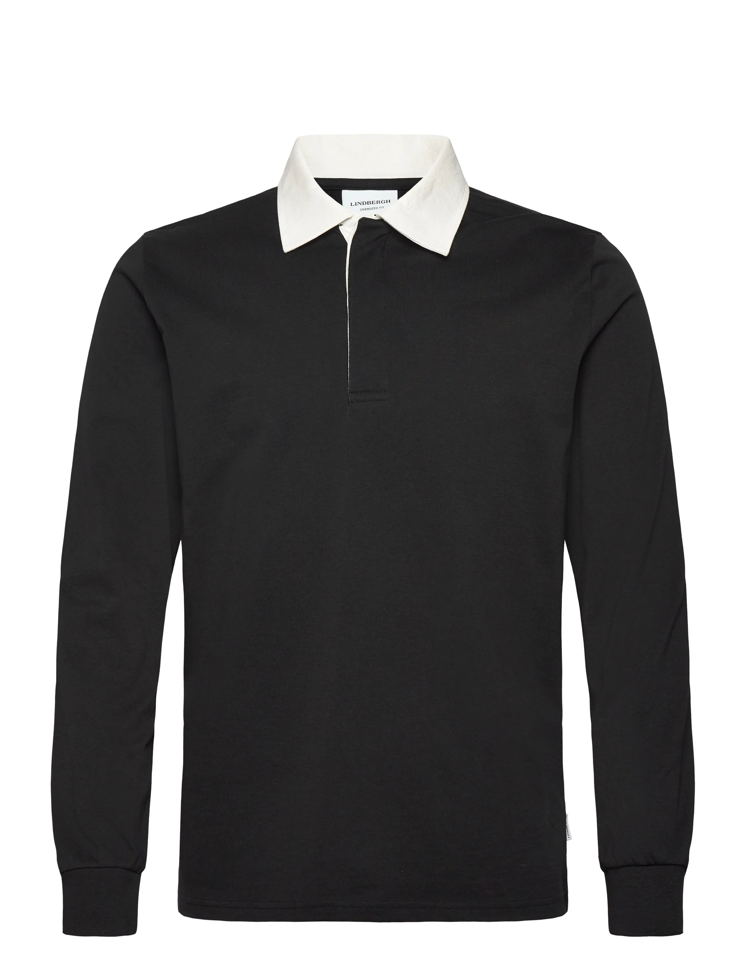 Lindbergh Baseball polo L/S - Poloer - BLACK / black