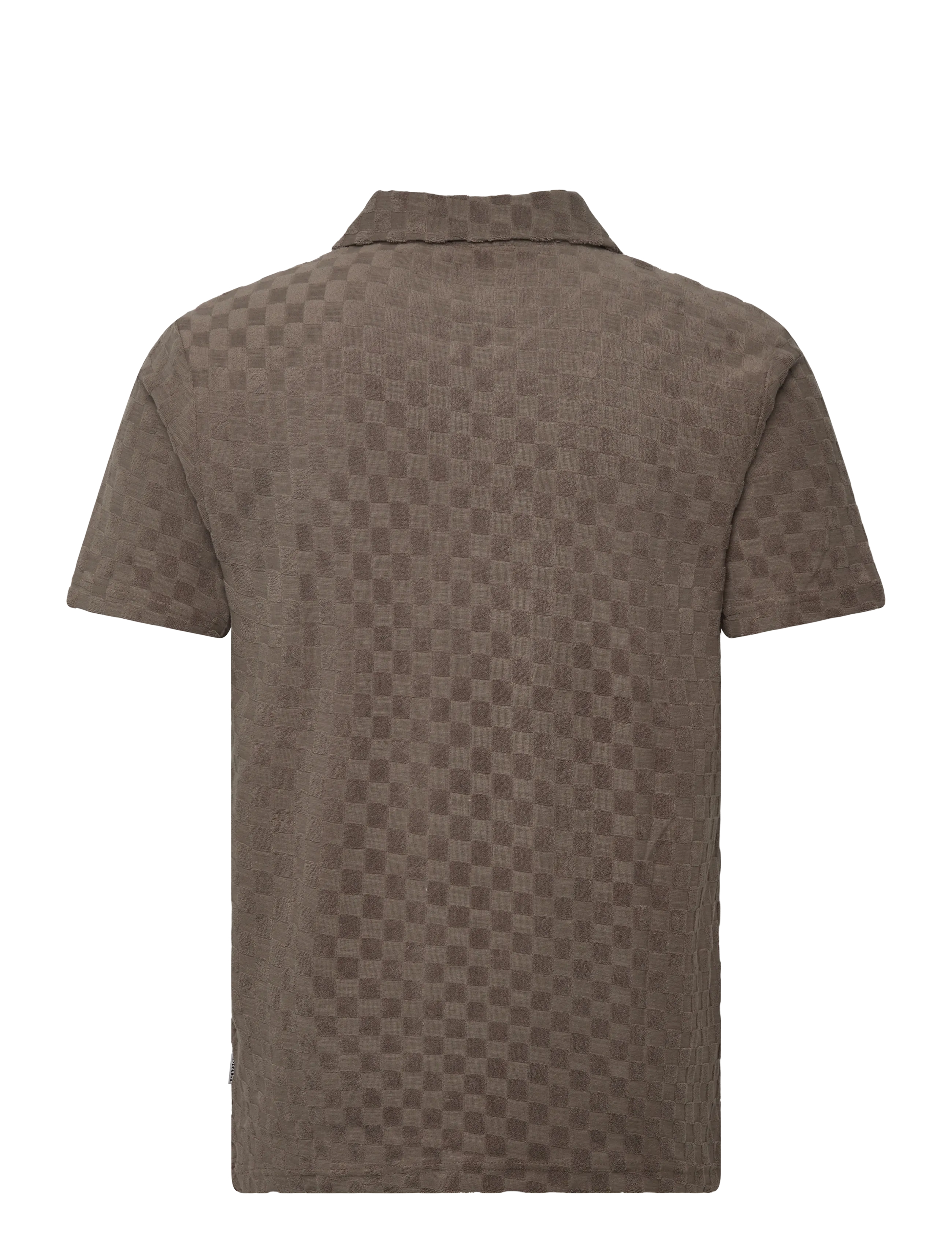 Lindbergh - Checkered towel v-neck polo S/S - kurzärmelig - dk stone - 2