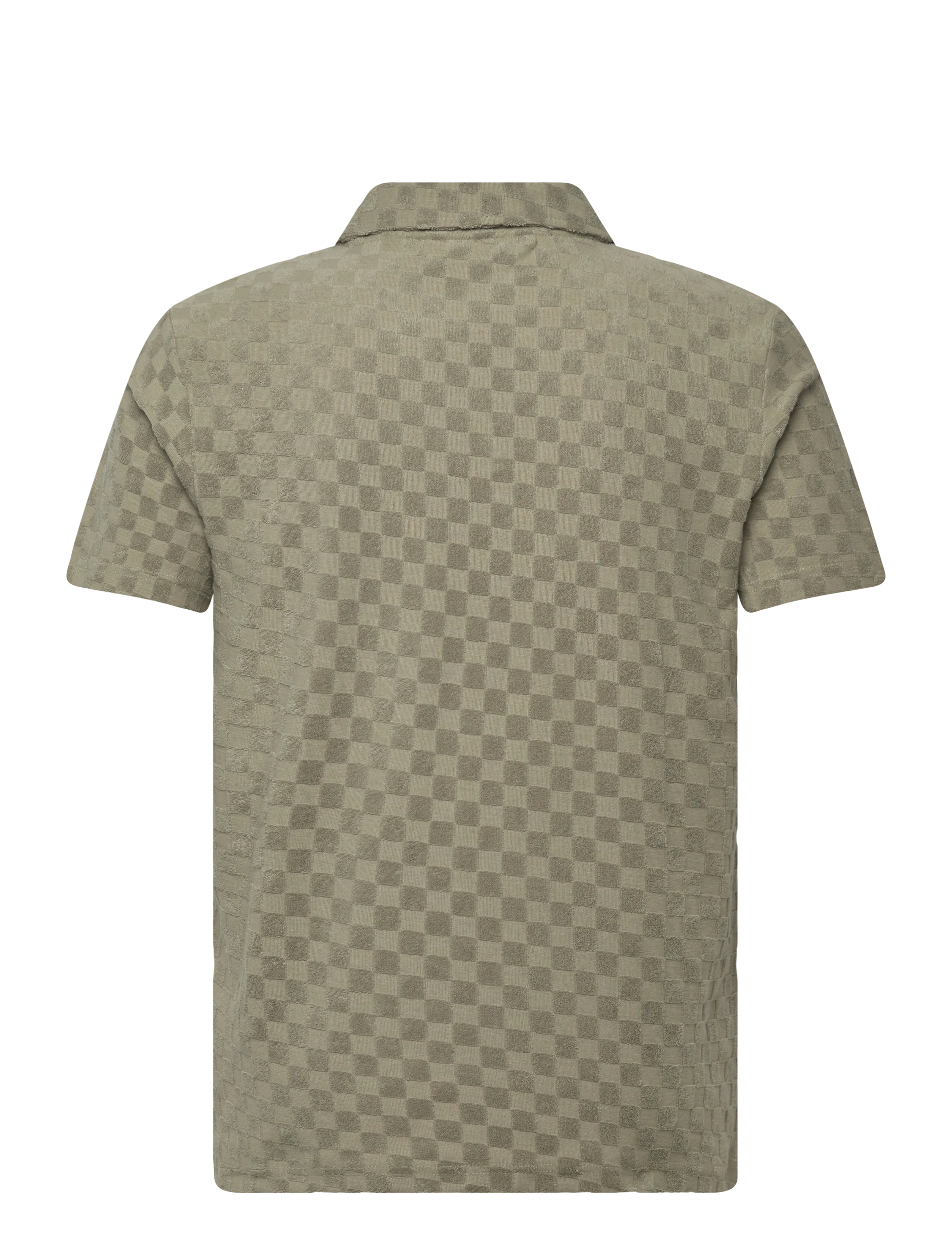 Lindbergh - Checkered towel v-neck polo S/S - lühikeste varrukatega polod - dusty olive - 2