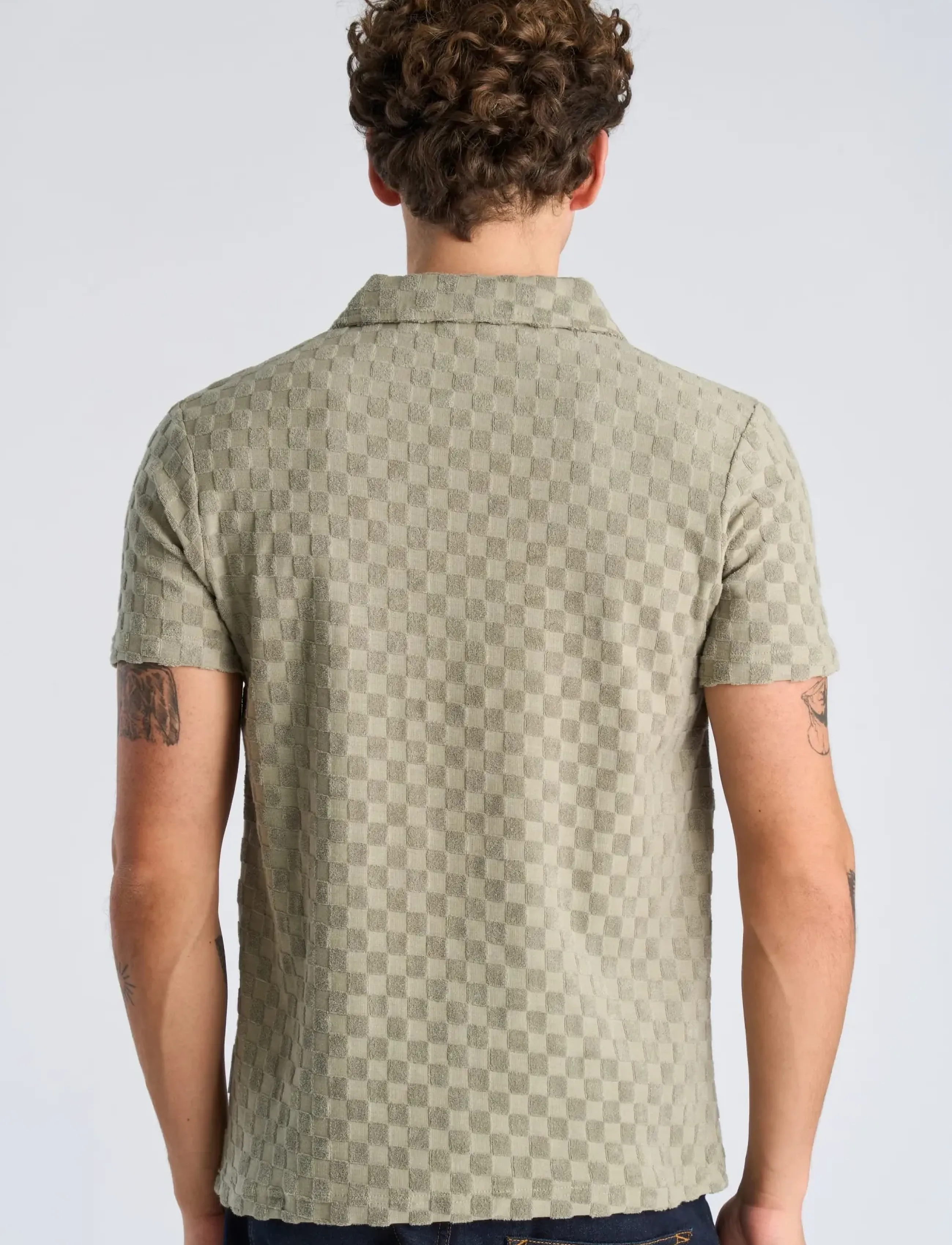 Checkered Towel V-Neck Polo S/S 3
