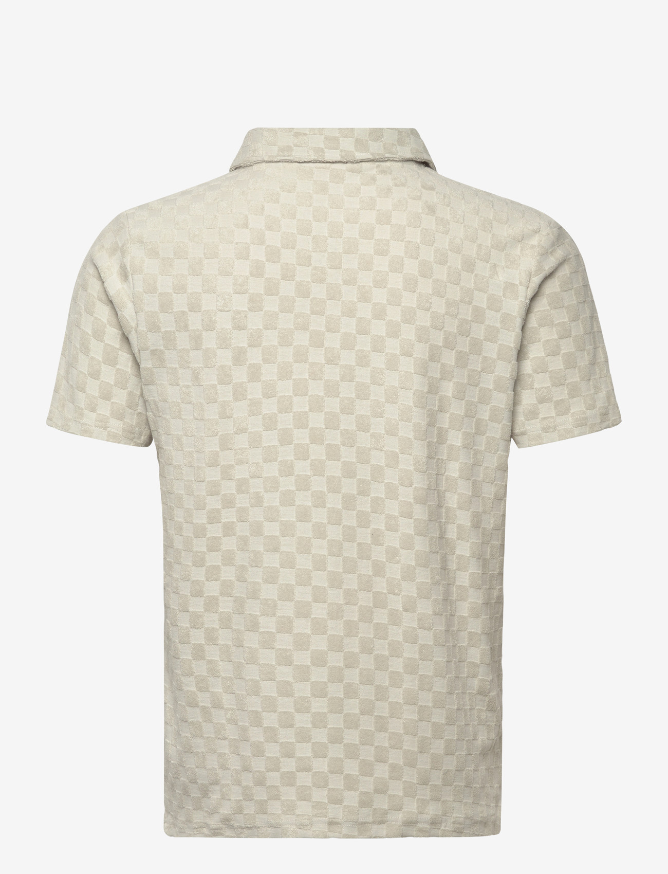 Lindbergh - Checkered towel v-neck polo S/S - kortærmede poloer - fair grey - 2