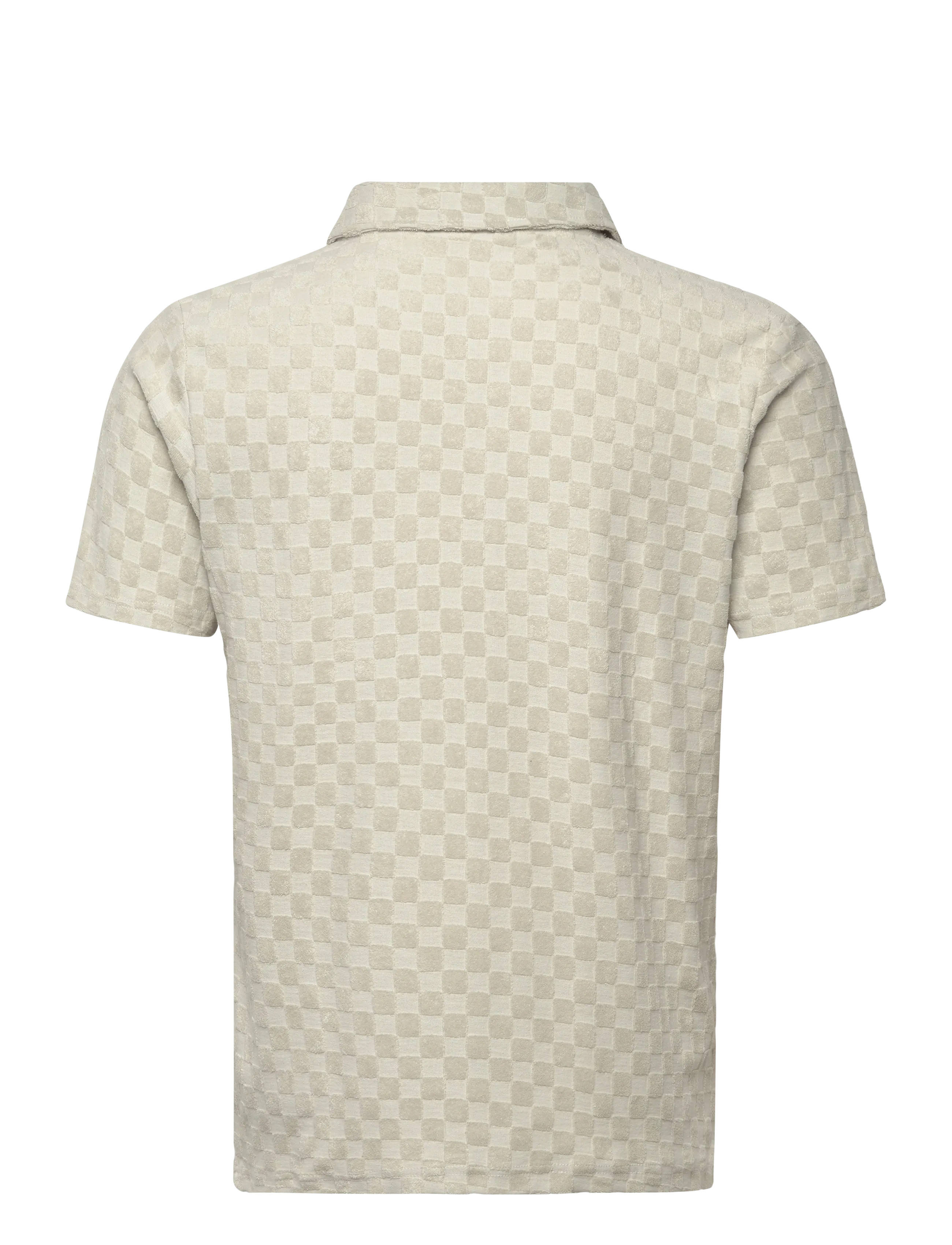 Lindbergh - Checkered towel v-neck polo S/S - kurzärmelig - fair grey - 2