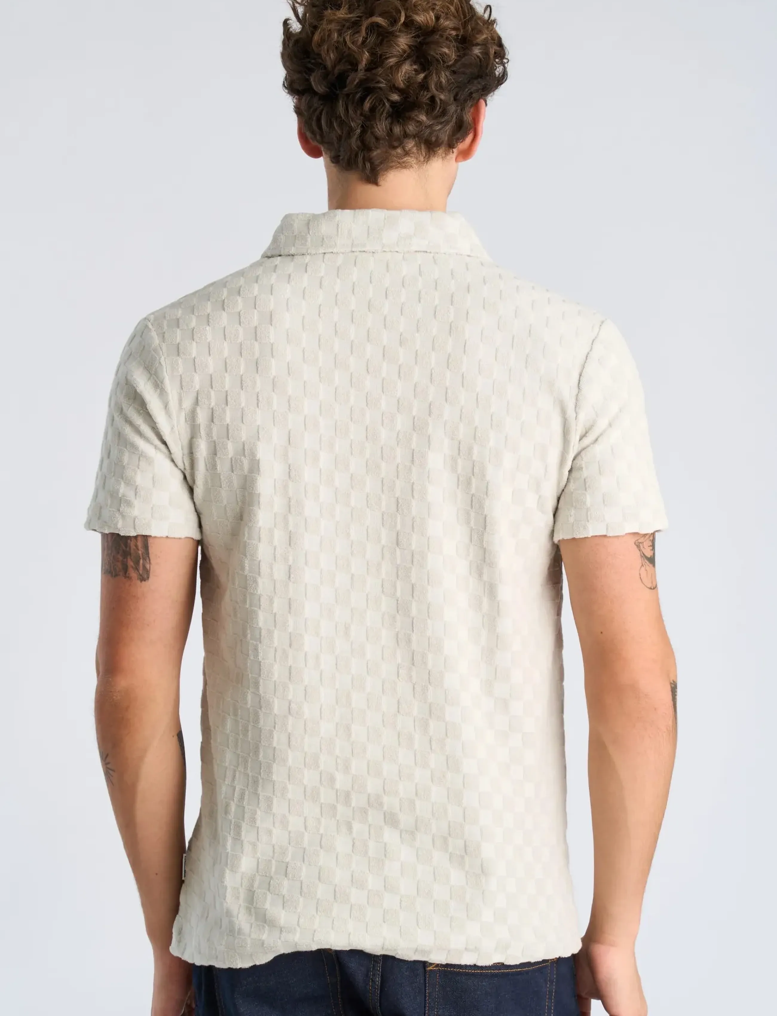 Checkered Towel V-Neck Polo S/S 3