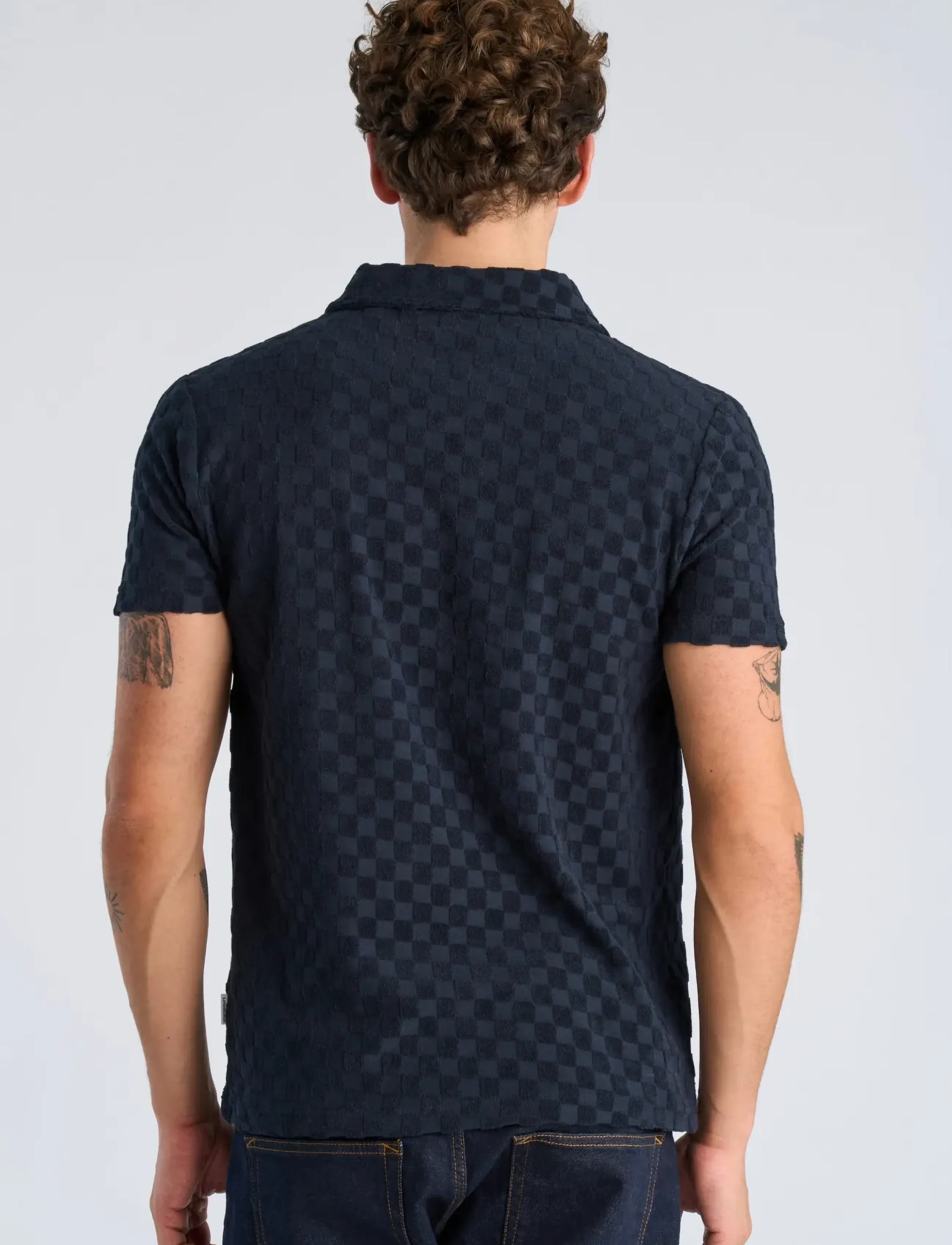 Checkered Towel V-Neck Polo S/S 3