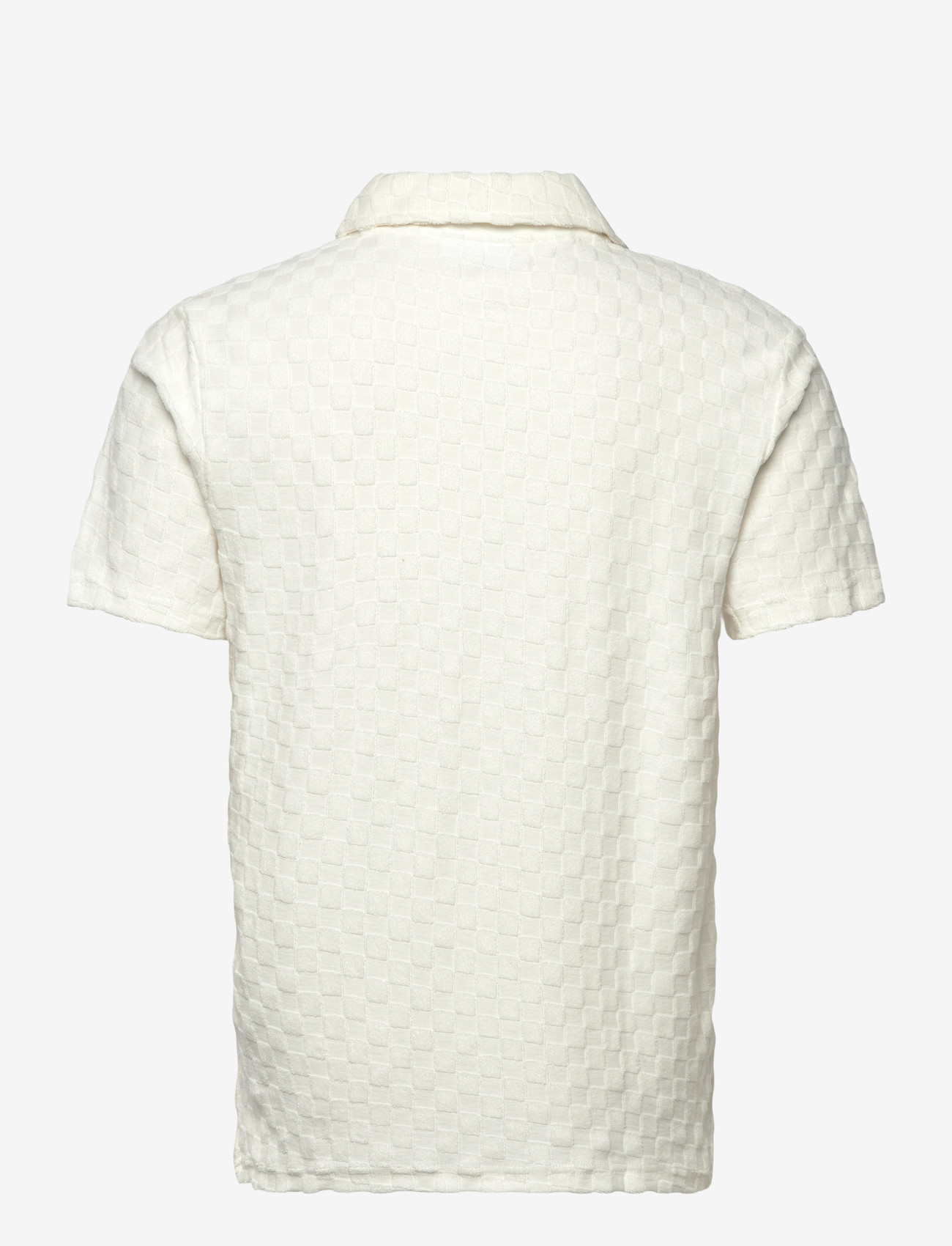 Lindbergh - Checkered towel v-neck polo S/S - lühikeste varrukatega polod - off white - 2