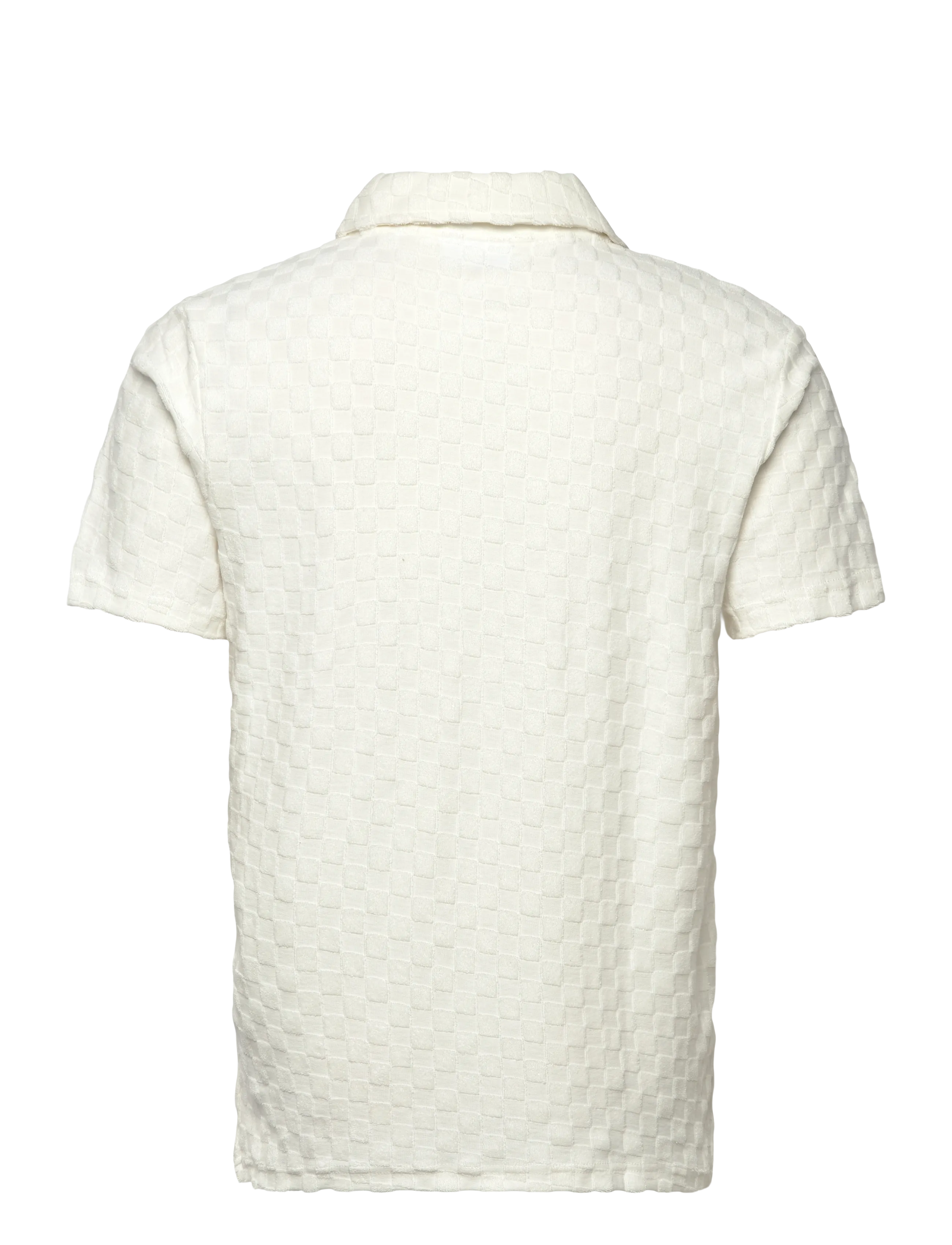 Lindbergh - Checkered towel v-neck polo S/S - kurzärmelig - off white - 2