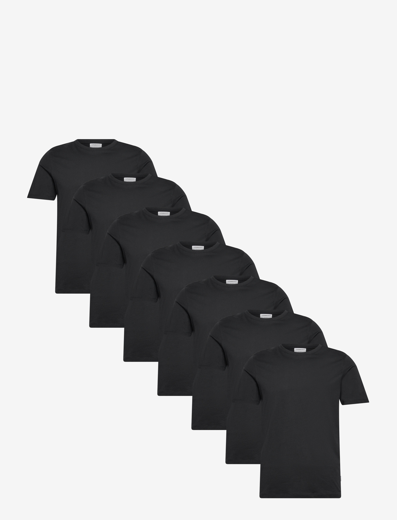 Lindbergh - Basic o-neck tee S/S 7 pack - multipack t-shirts - black - 0