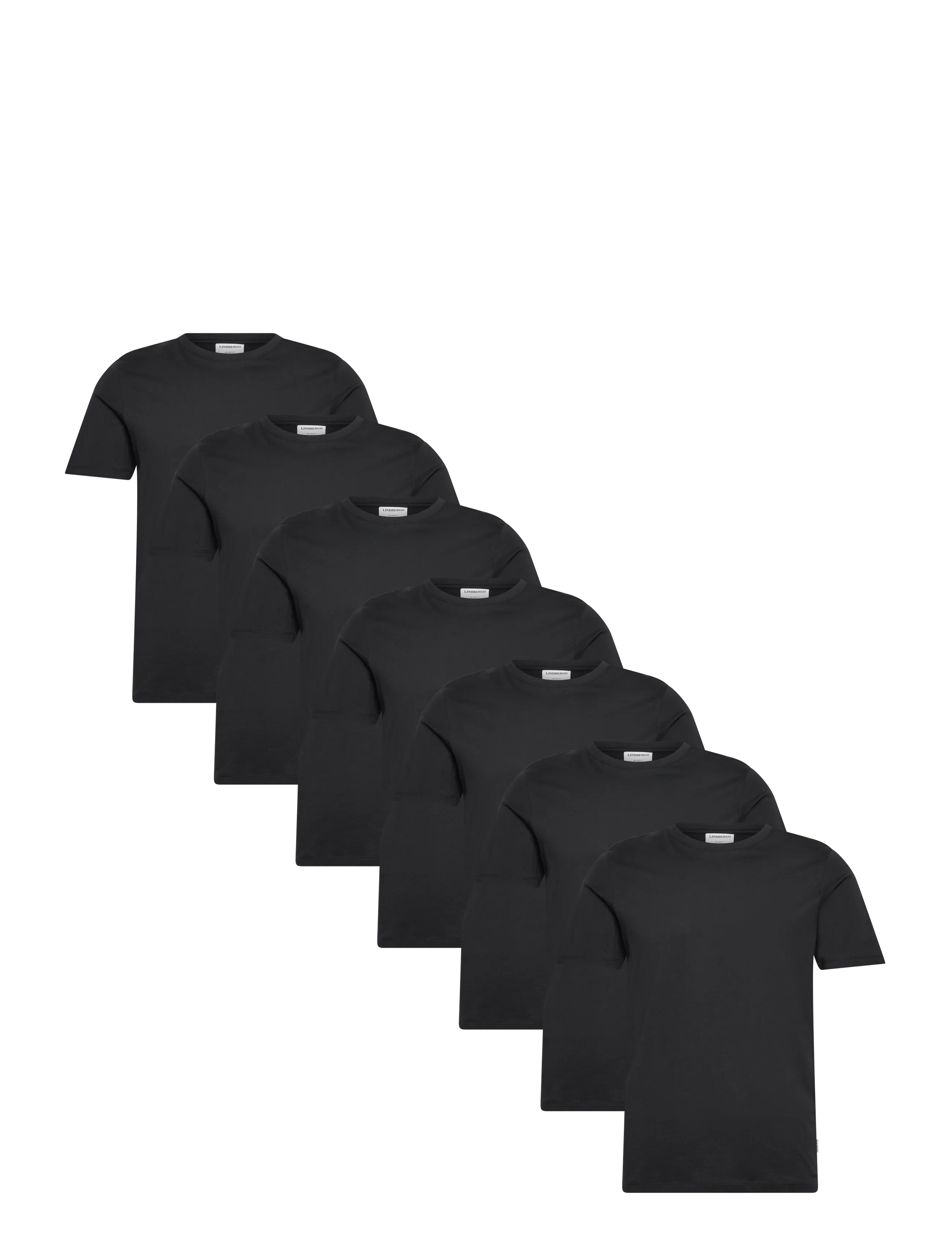 Basic o-neck tee S/S 7 pack - BLACK