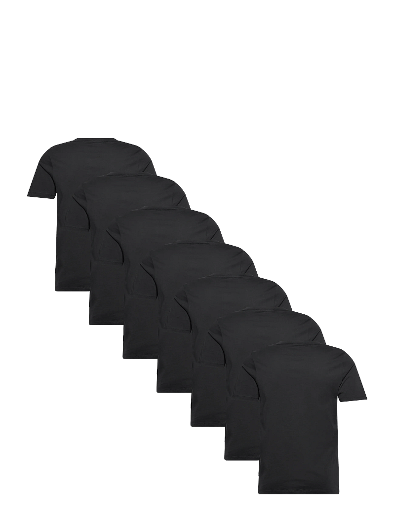 Lindbergh - Basic o-neck tee S/S 7 pack - multipack t-shirts - black - 1