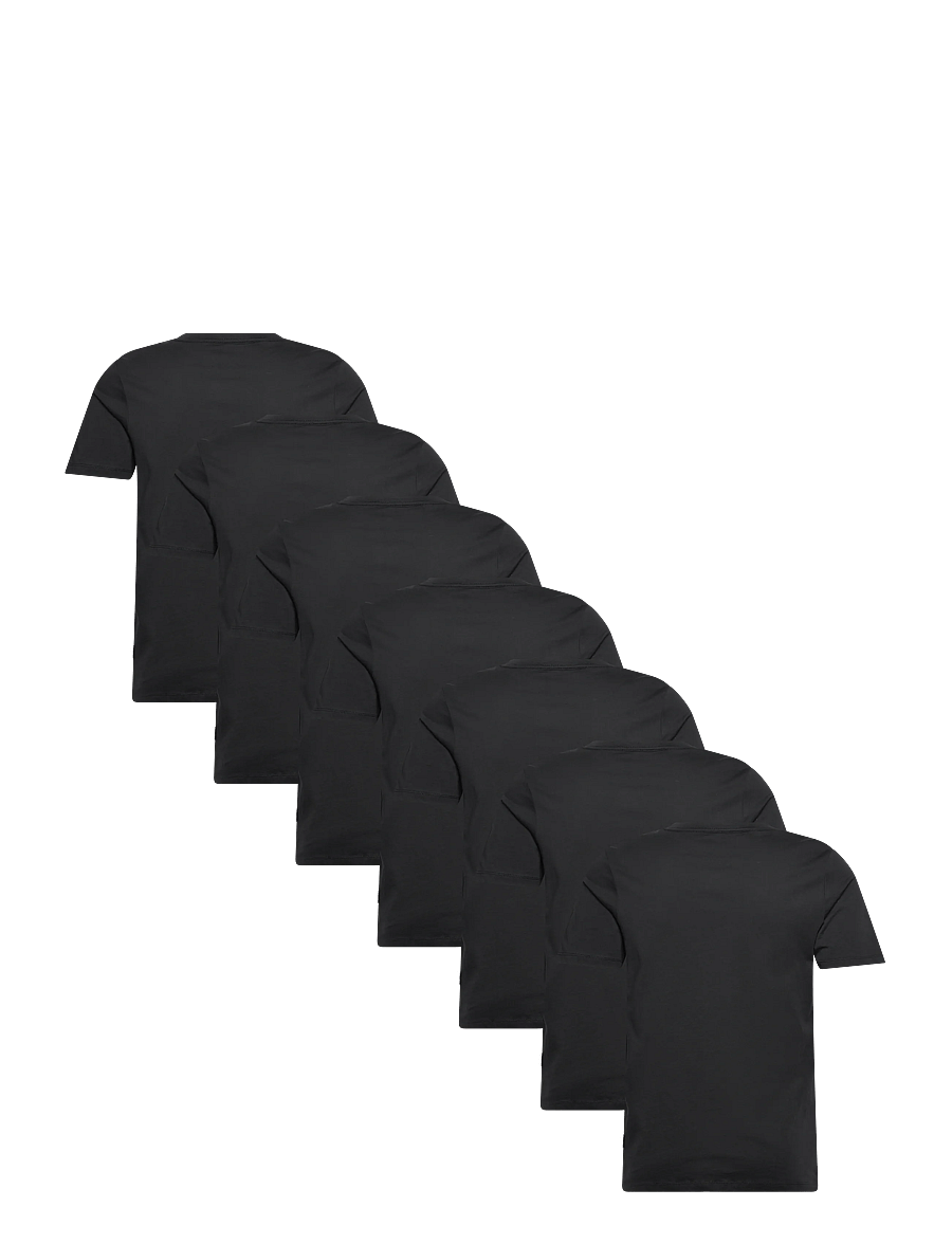 Lindbergh - Basic o-neck tee S/S 7 pack - t-shirts im multipack - black - 1
