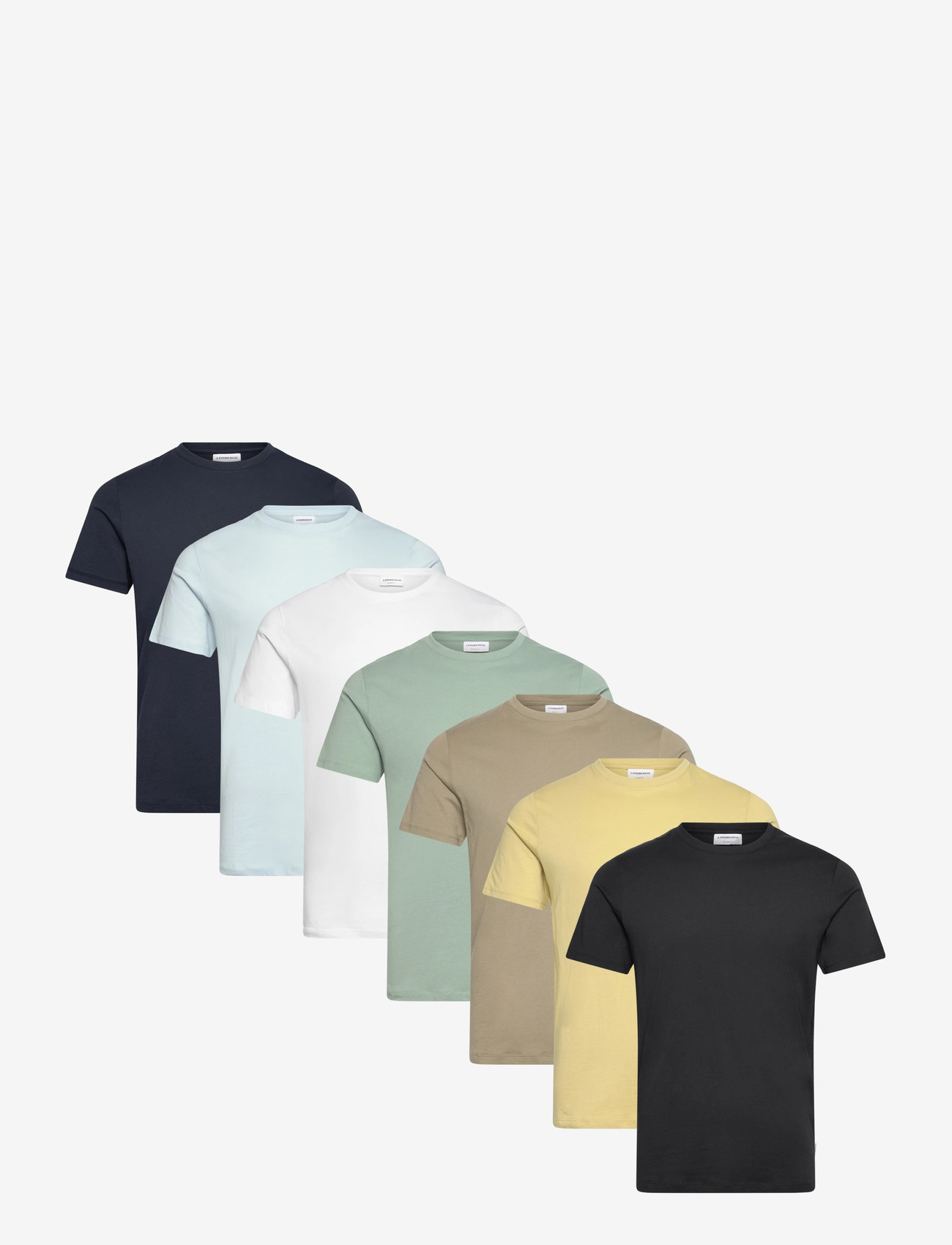 Lindbergh - Basic o-neck tee S/S 7 pack - kortærmede t-shirts - multi 126 - 0