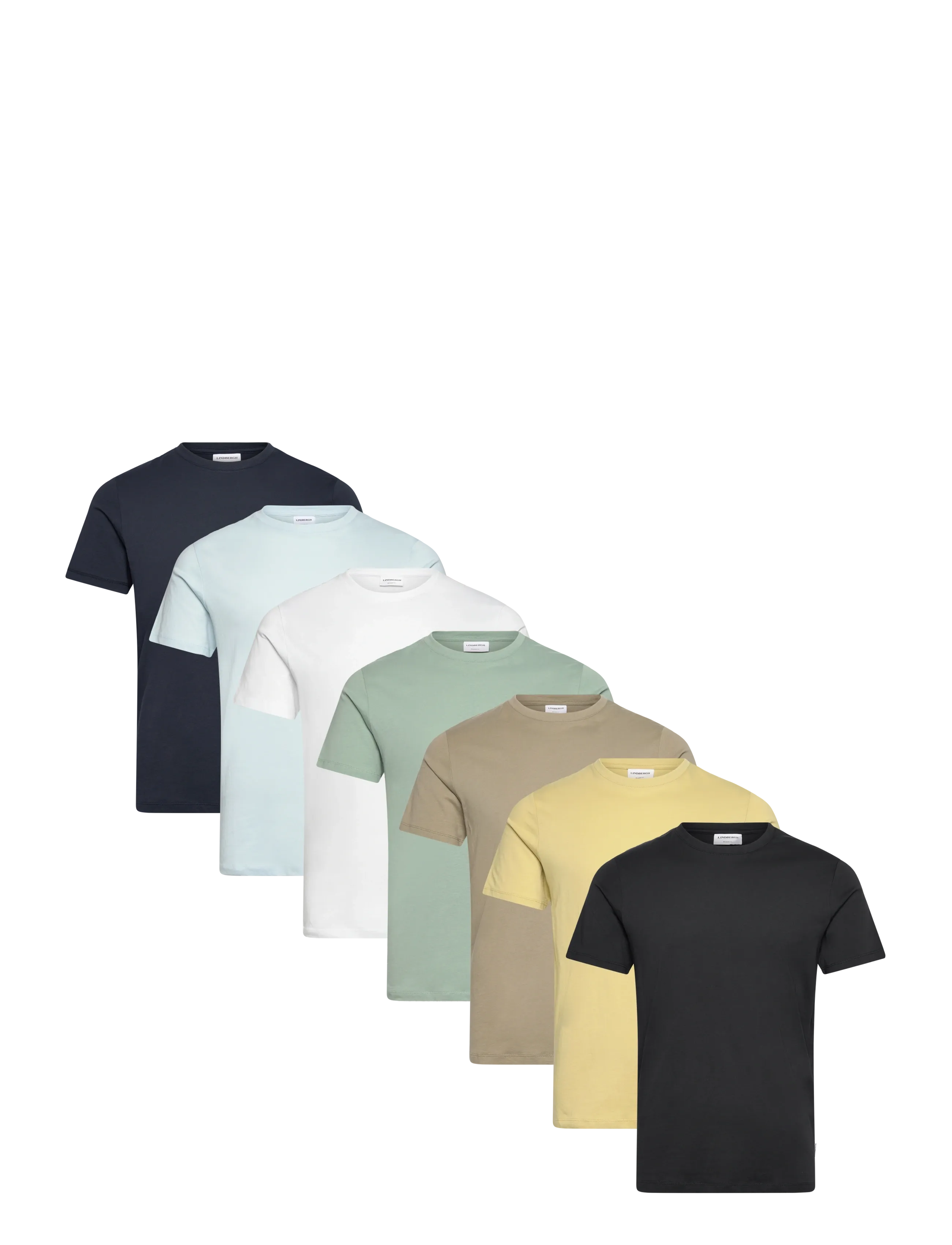 Lindbergh Basic o-neck tee S/S 7 pack - Kurzärmelig - MULTI 126 / multi