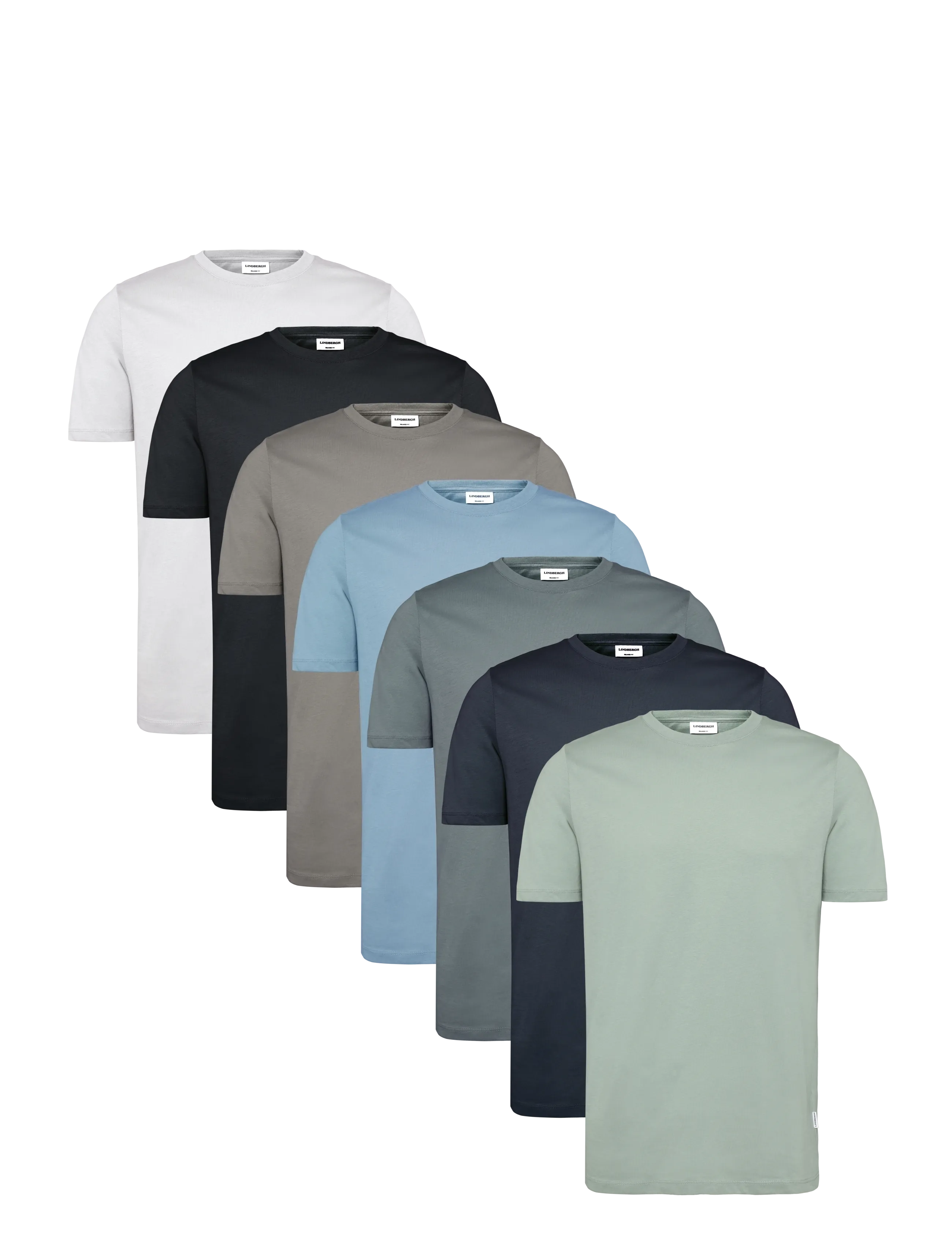 Lindbergh - Basic o-neck tee S/S 7 pack - multipack t-shirts - multi 426 - 1