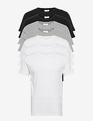 Lindbergh - Basic o-neck tee S/S 7 pack - kortärmade t-shirts - wh-bl-gr - 0