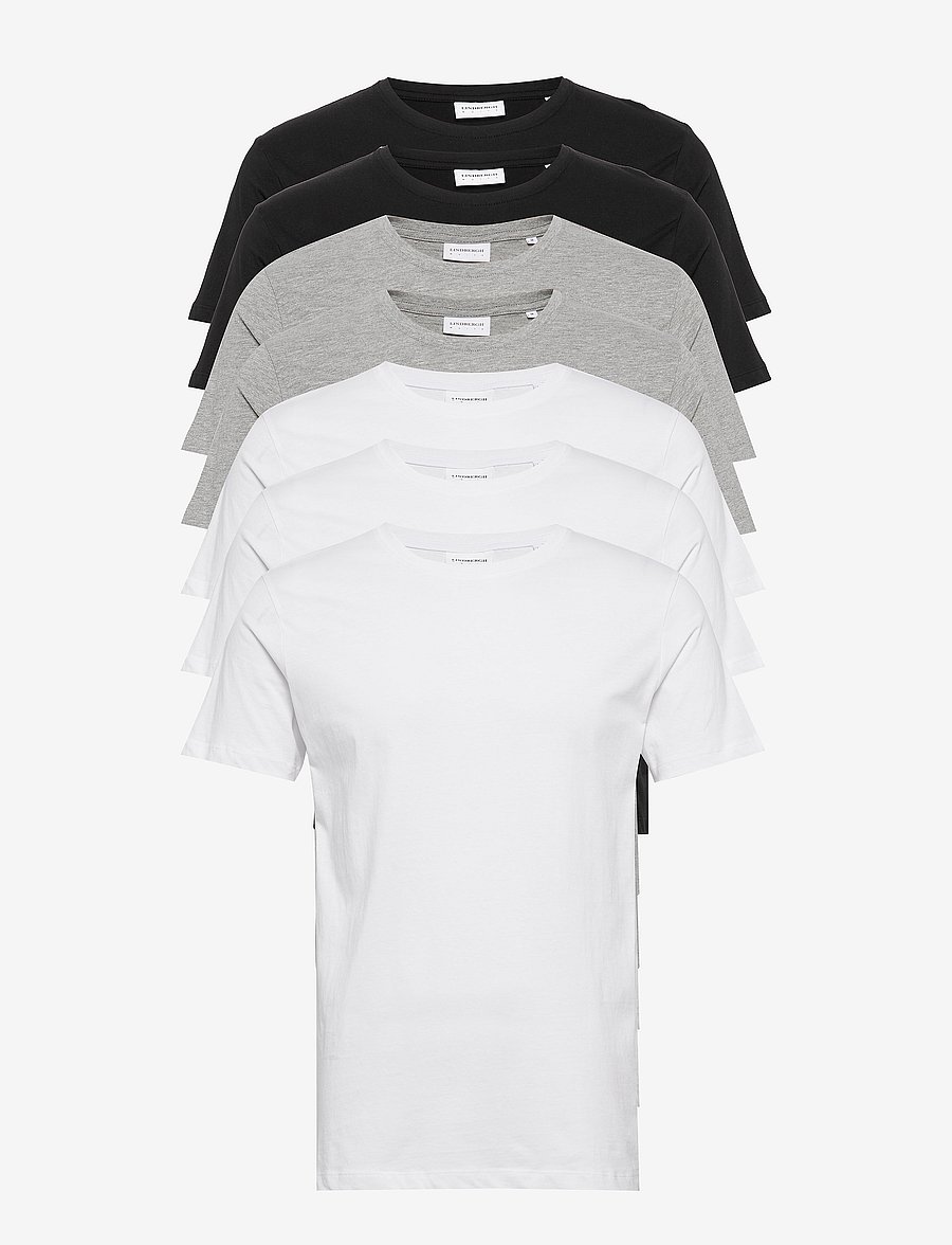 Lindbergh - Basic o-neck tee S/S 7 pack - t-paidat monipakkauksessa - wh-bl-gr - 0