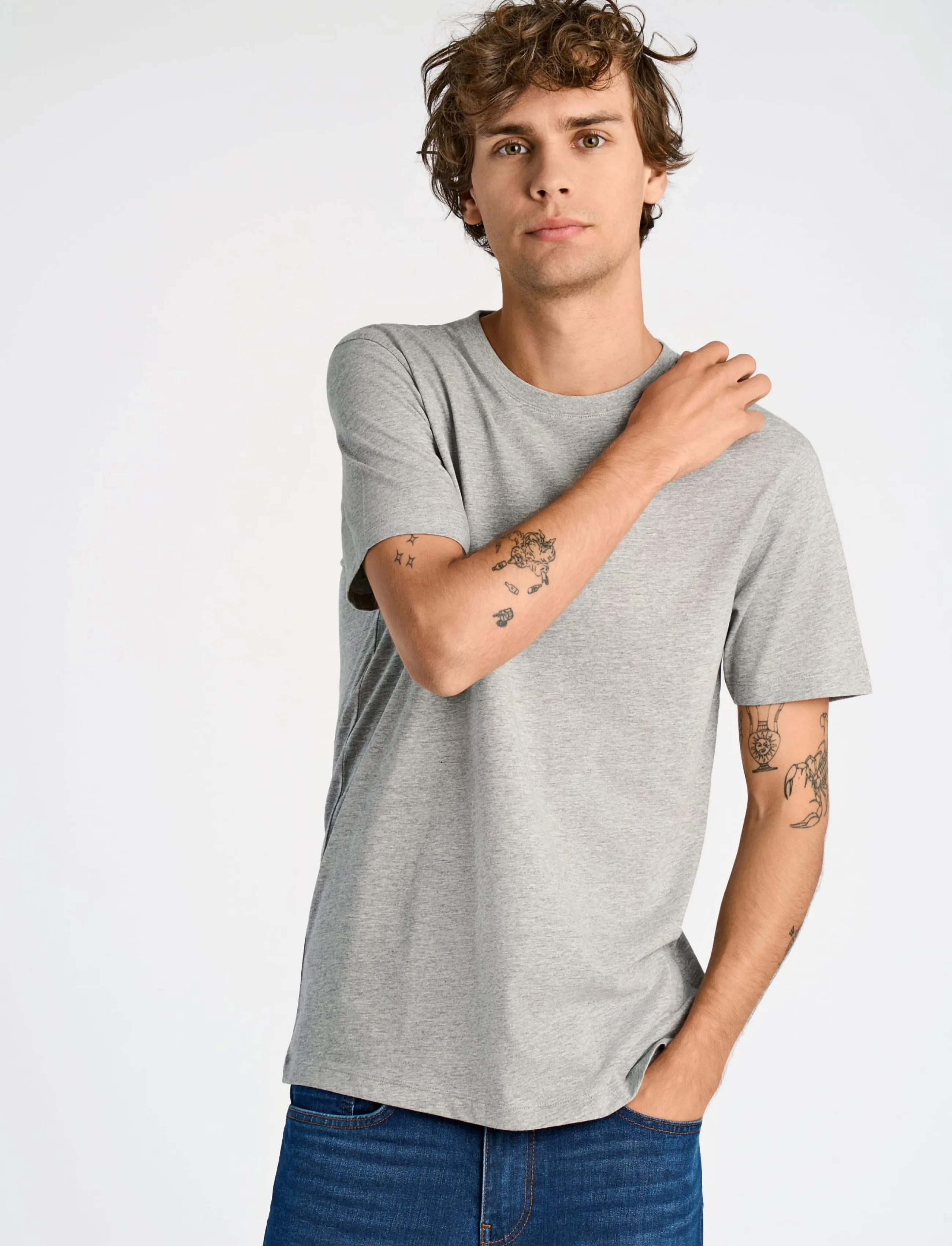 Lindbergh Basic o-neck tee S/S 7 pack - Lindbergh - WH-BL-GR / undefined