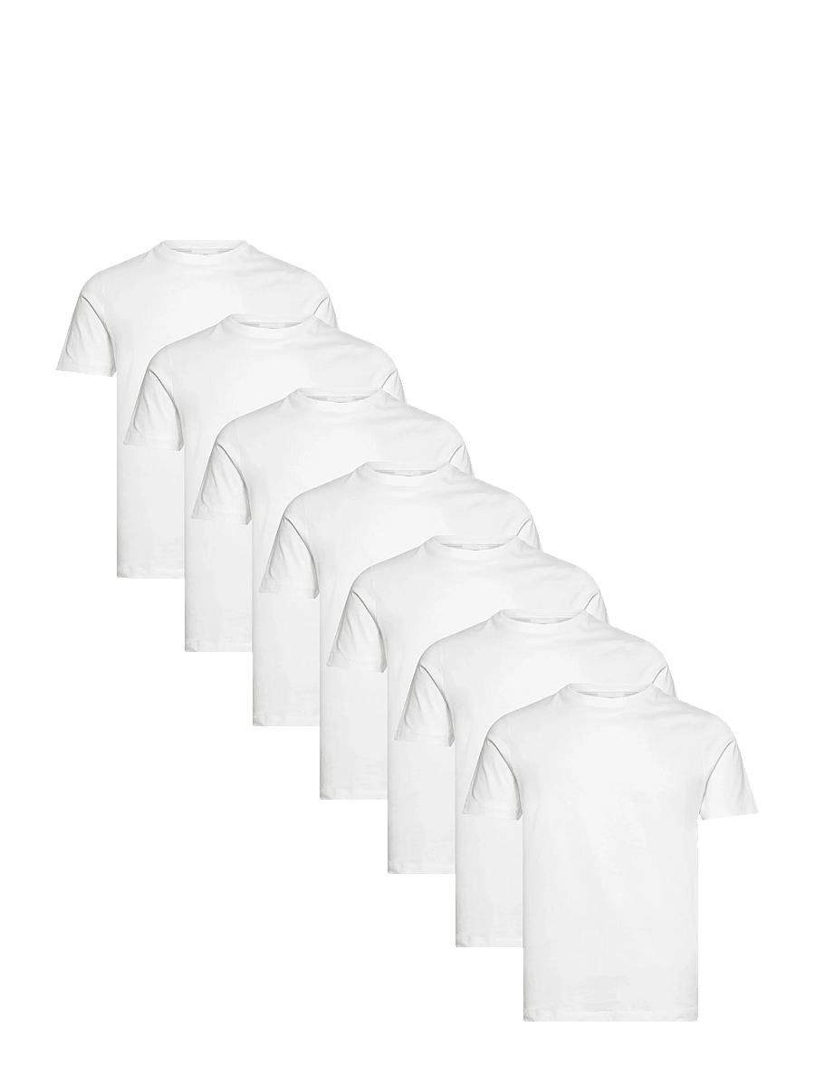 Lindbergh - Basic o-neck tee S/S 7 pack - t-shirts im multipack - white - 0