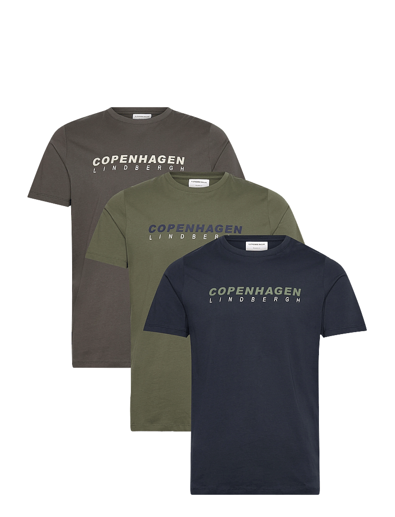 Lindbergh - 3 pack CPH tee S/S - t-shirts im multipack - na-dg-ar - 0