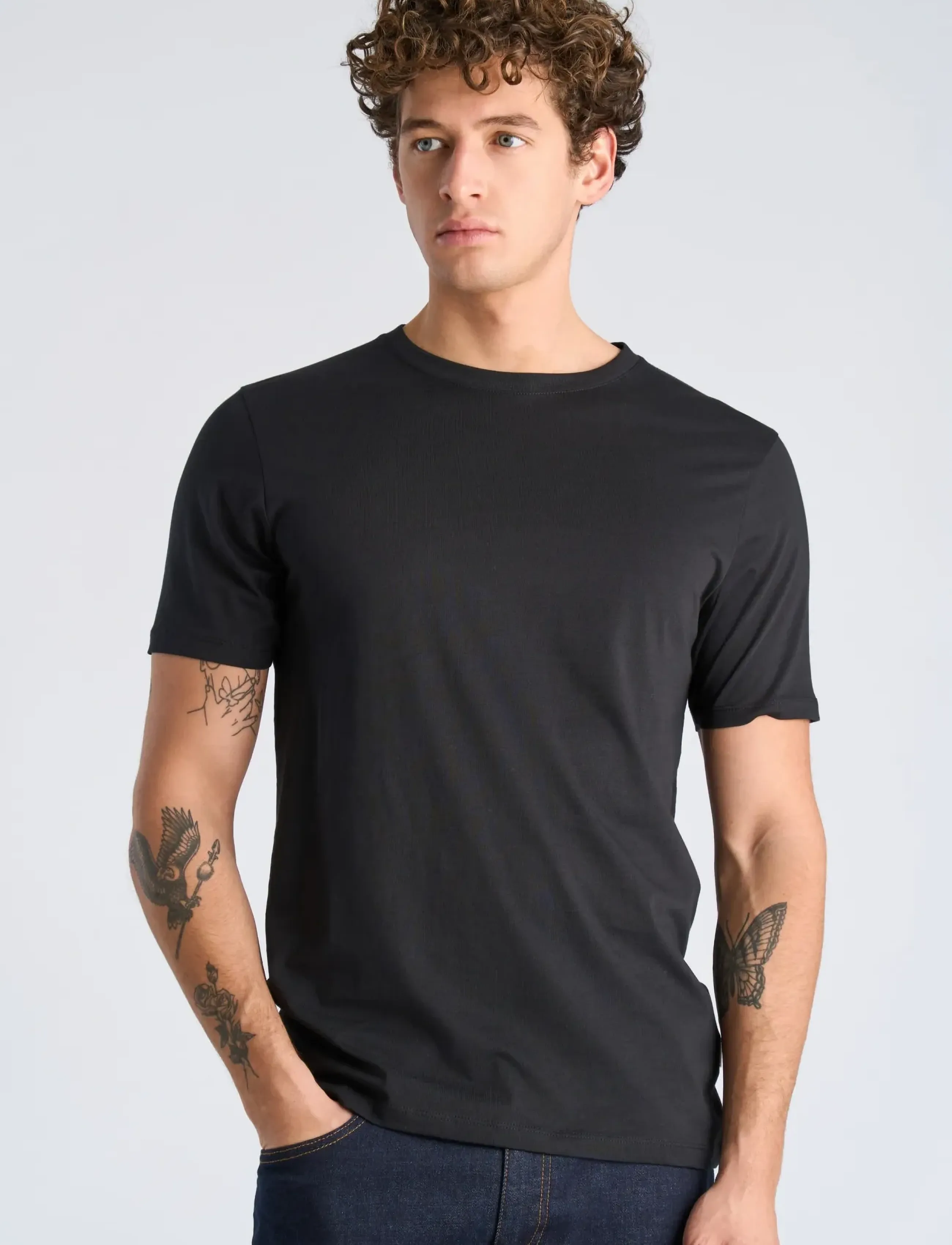 Lindbergh - Basic o-neck tee S/S - laveste priser - black - 3