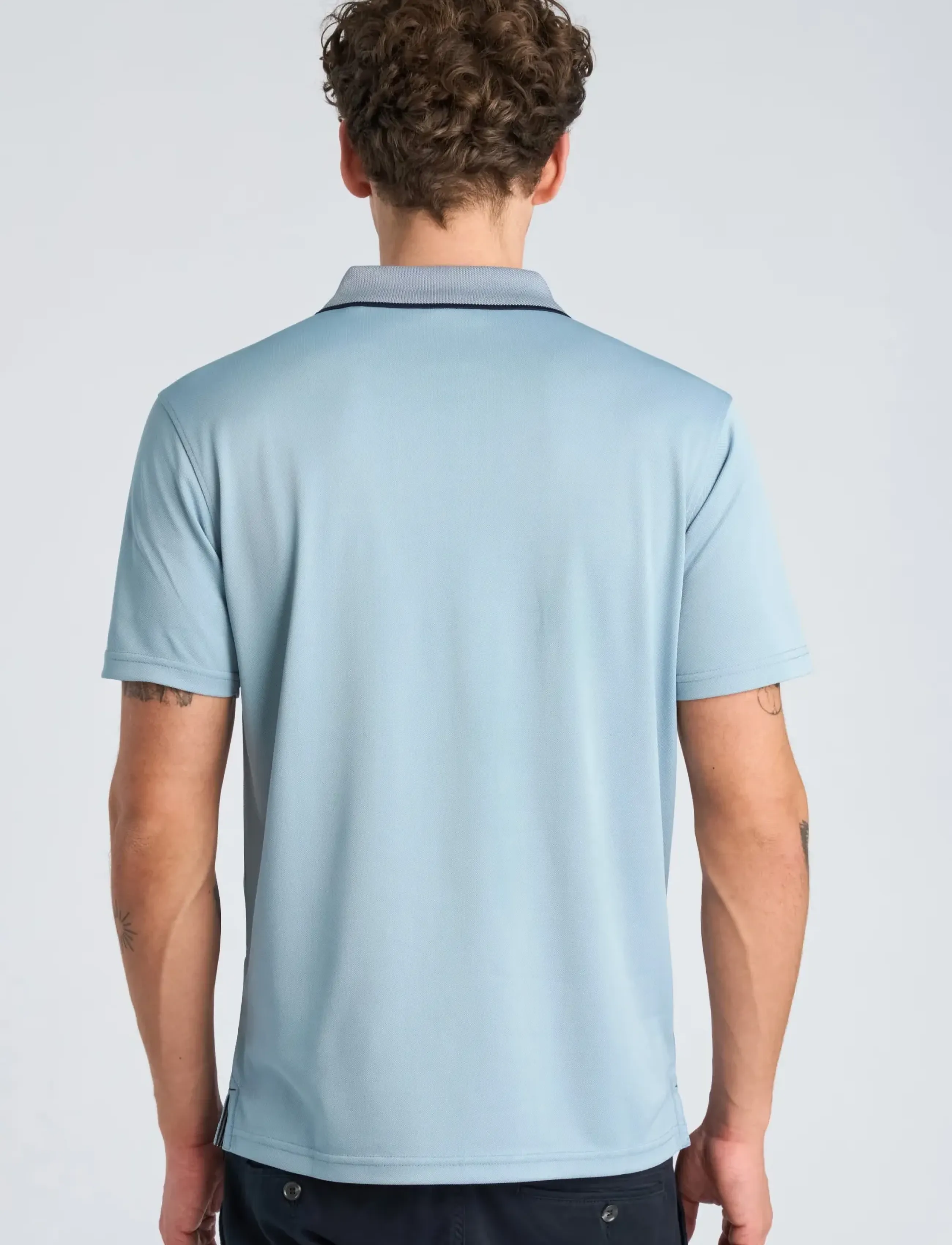 Lindbergh - Fast dry polo - kortærmede poloer - blue grey - 4