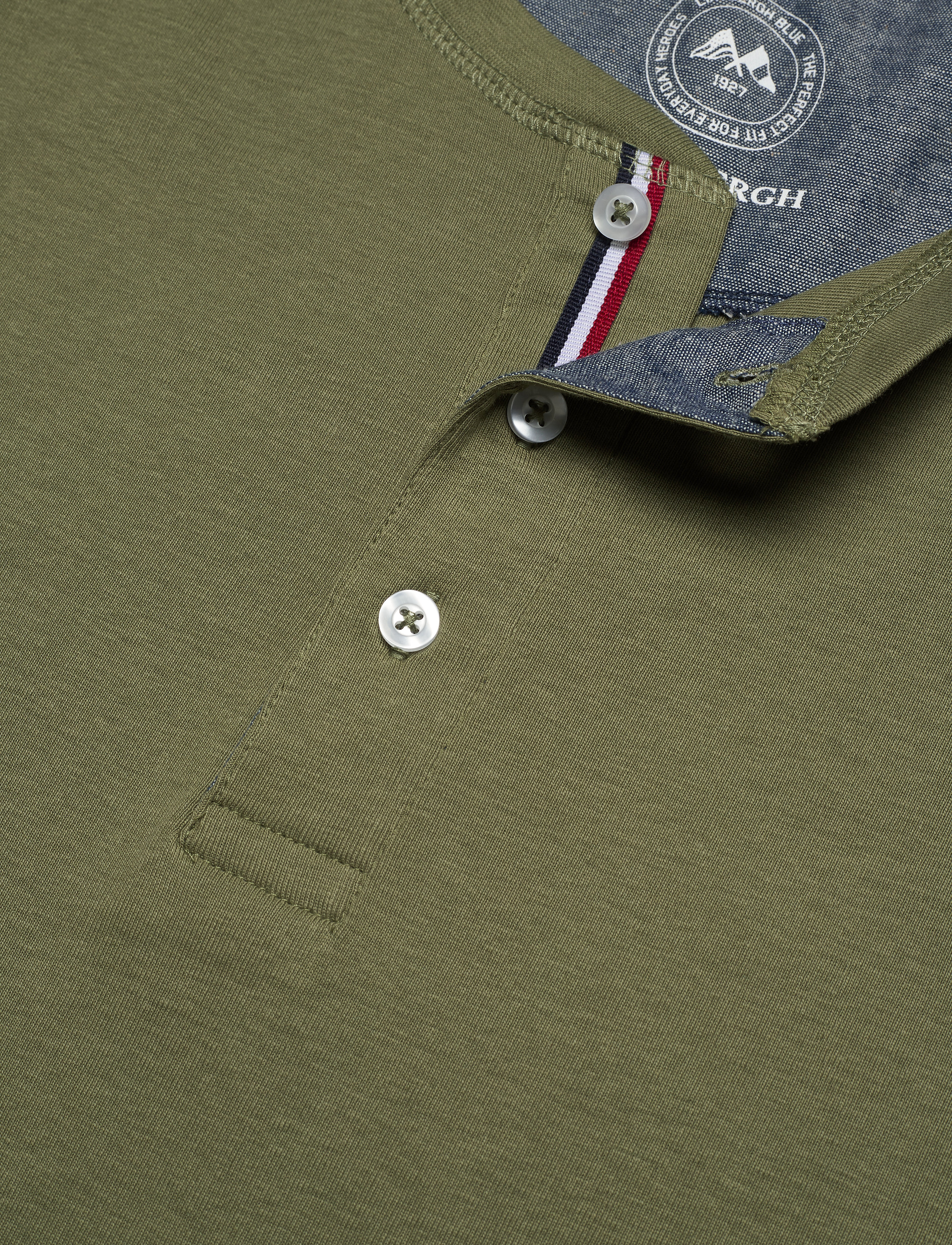 Lindbergh - Ribbed granddad S/S - lt army - 2