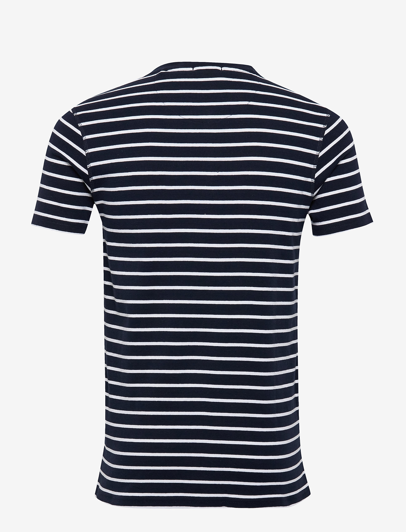 Lindbergh - Striped rib granddad S/S - dk blue - 1