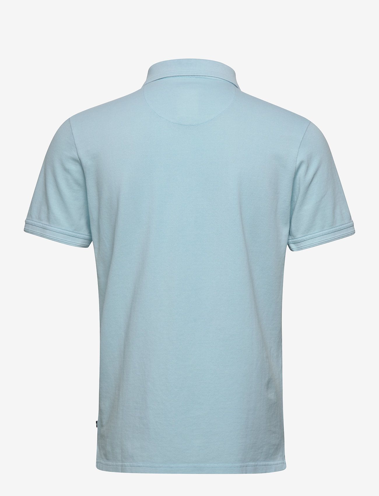Lindbergh - Garment dyed S/S appliqué polo - lt blue - 1